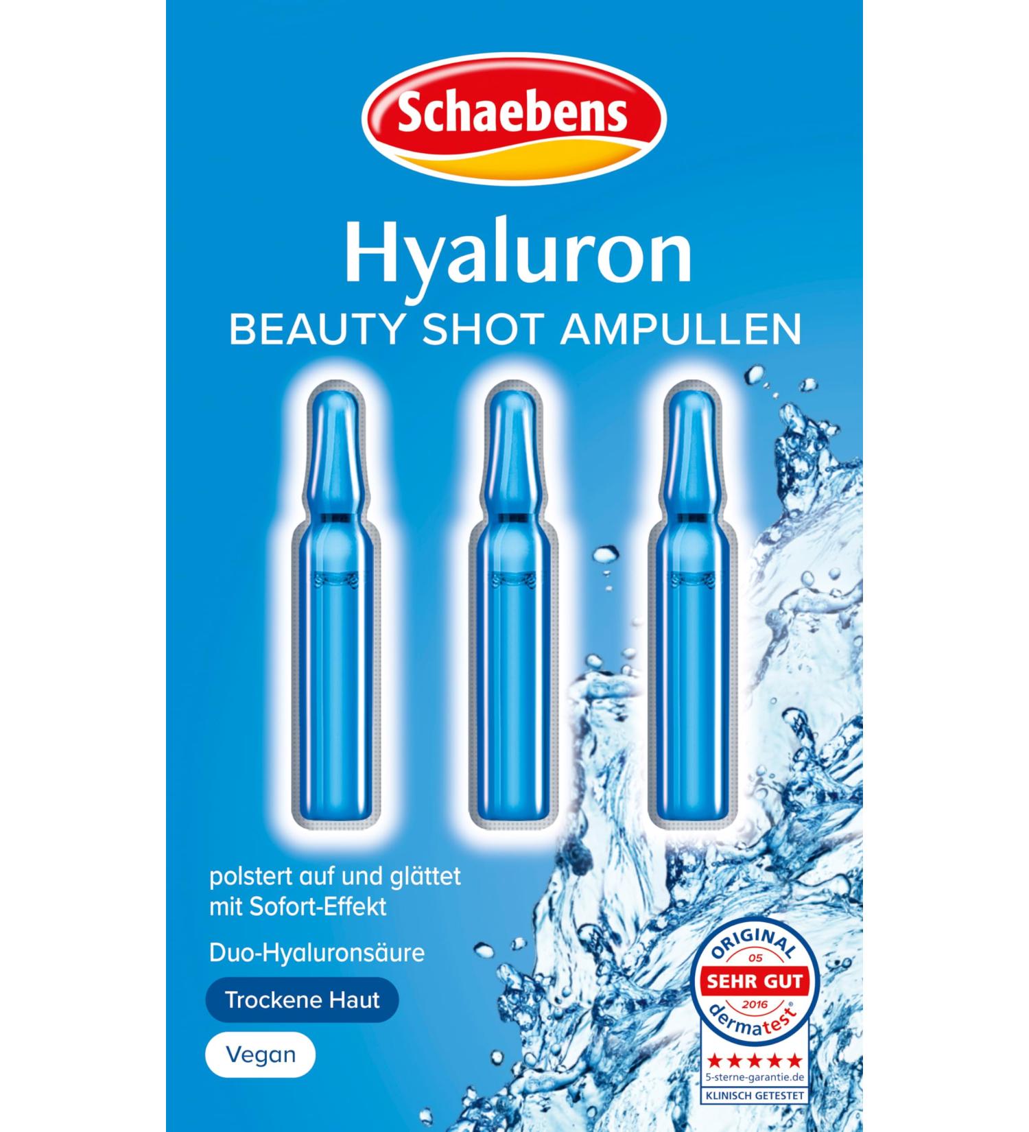Moras Haus Schaeben Schaebens Hyaluron Beauty Shot more moisture and plumping ampoules with duohyaluronic acid hypoallergenic and vegan 127 grams - Buy Online on GoSupps.com