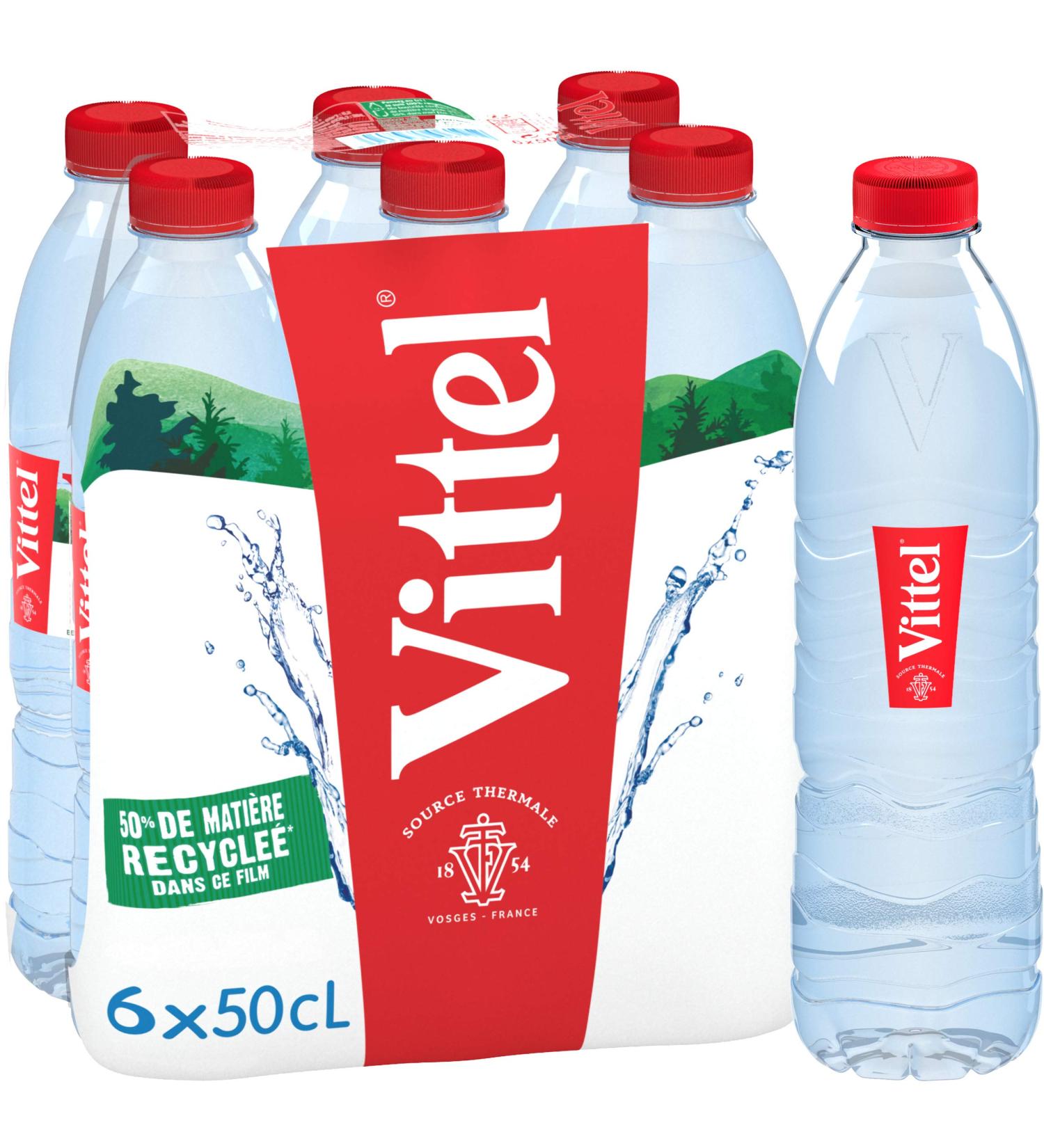 Vittel Mineral Water Bottle 6 x 50 cl - Buy Online on GoSupps.com