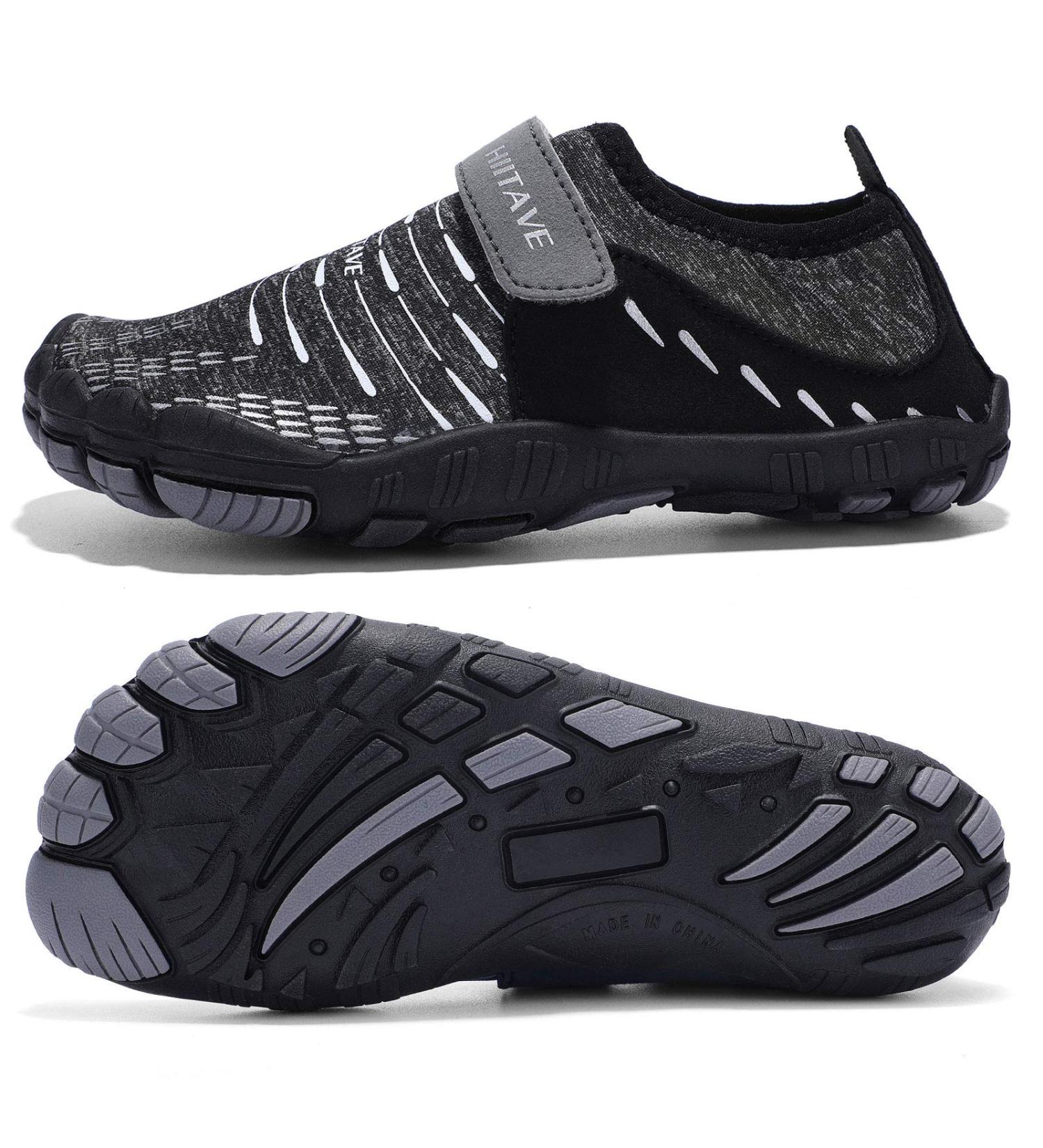 HIITAVE Kids Water Shoes - Quick Drying Aqua Sneakers, Dark/Gray, Big Kid Size 3 - Buy Online on GoSupps.com