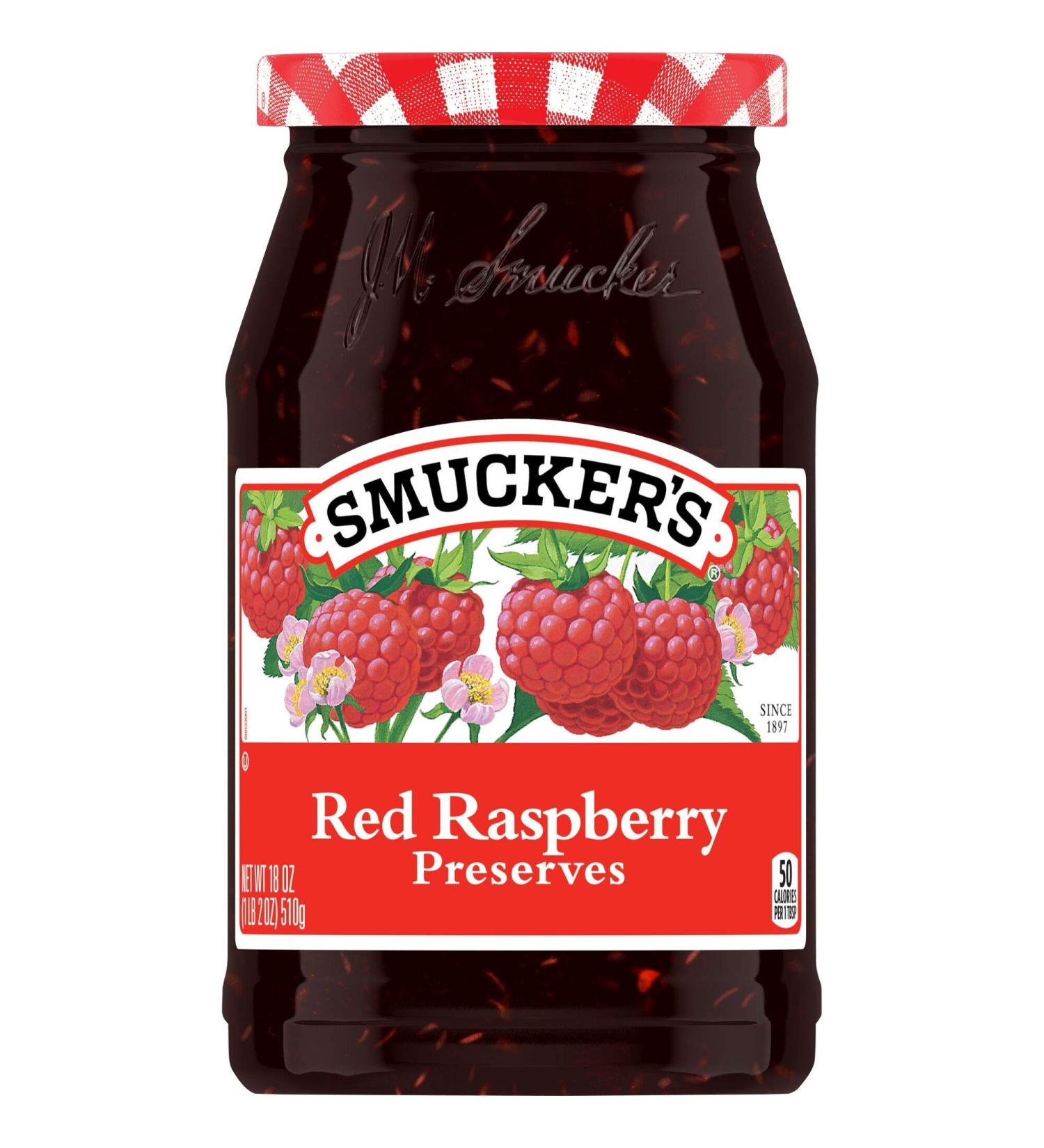 Smucker's Red Raspberry Preserves 18 Ounces - Pack of 4 | Sweet and Tangy Red Raspberry Spread - Buy Online on GoSupps.com