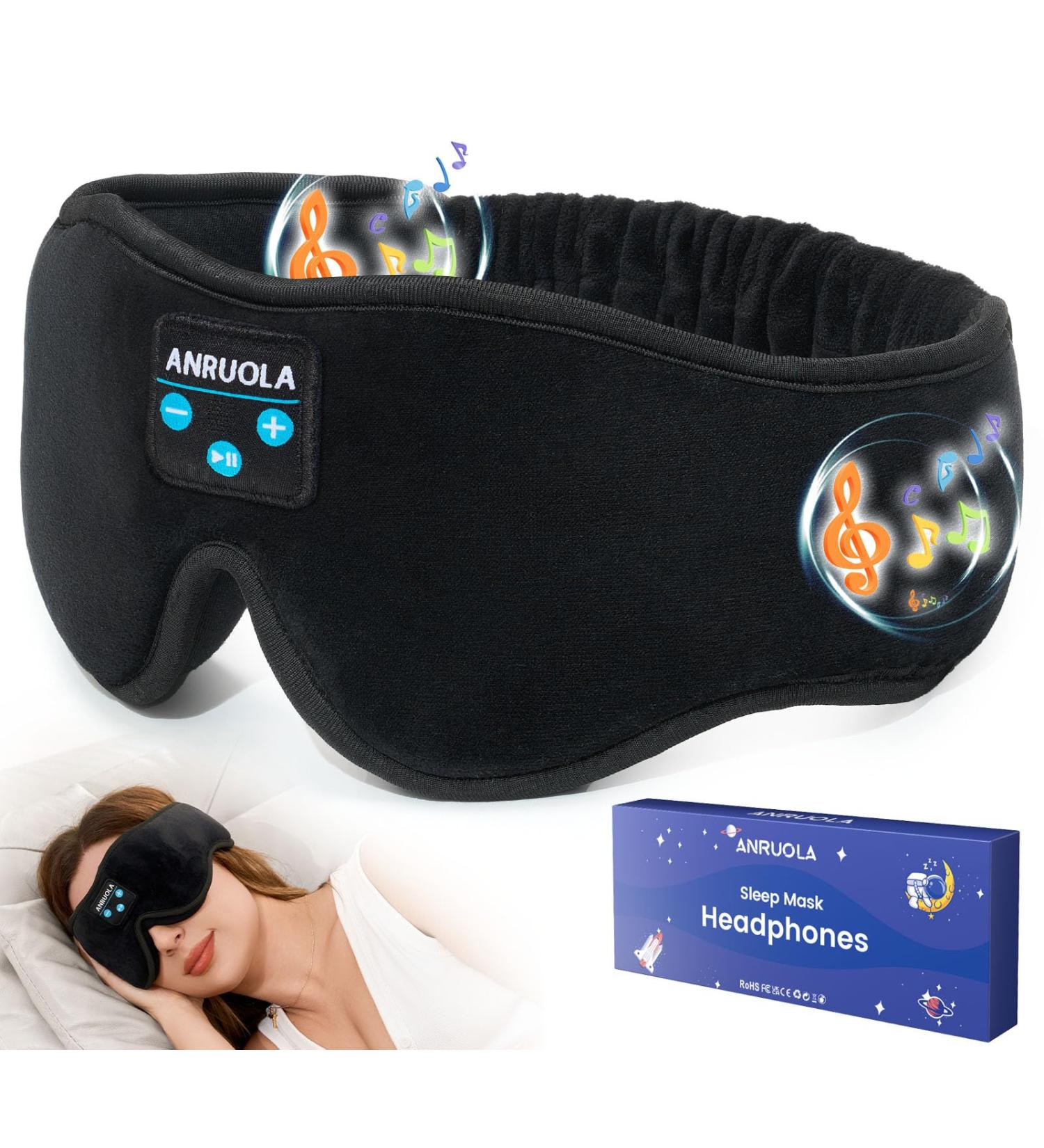 Bluetooth Sleep Headphones & Eye Mask - Wireless Music Sleeping Mask for Travel & Side Sleepers - Comfortable 3D Design - Buy Online on GoSupps.com