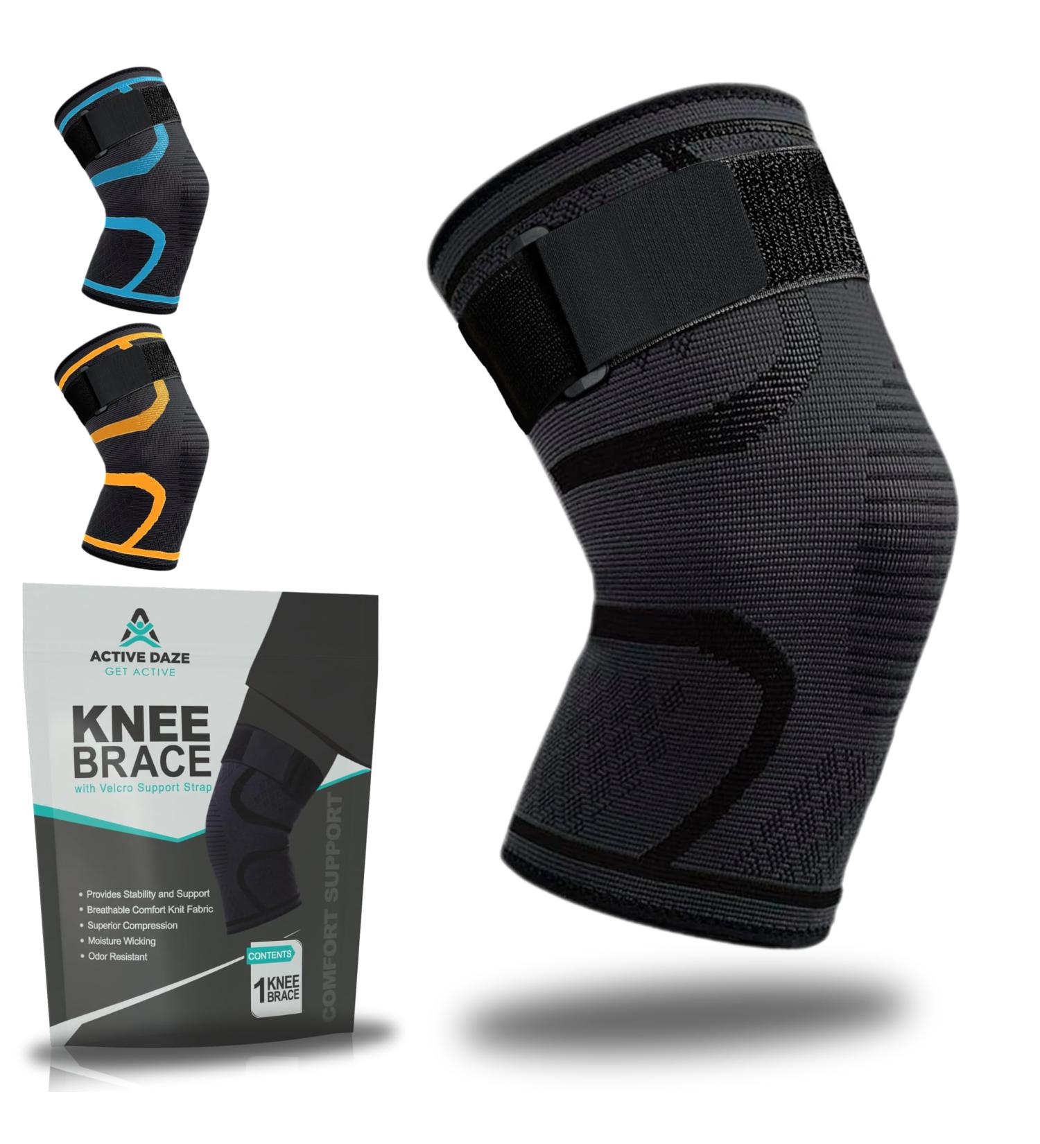Knee Brace for Running - Adjustable Support for Men & Women - Effective Meniscus Tear Relief - Comfortable Black Design (Medium - Buy Online on GoSupps.com