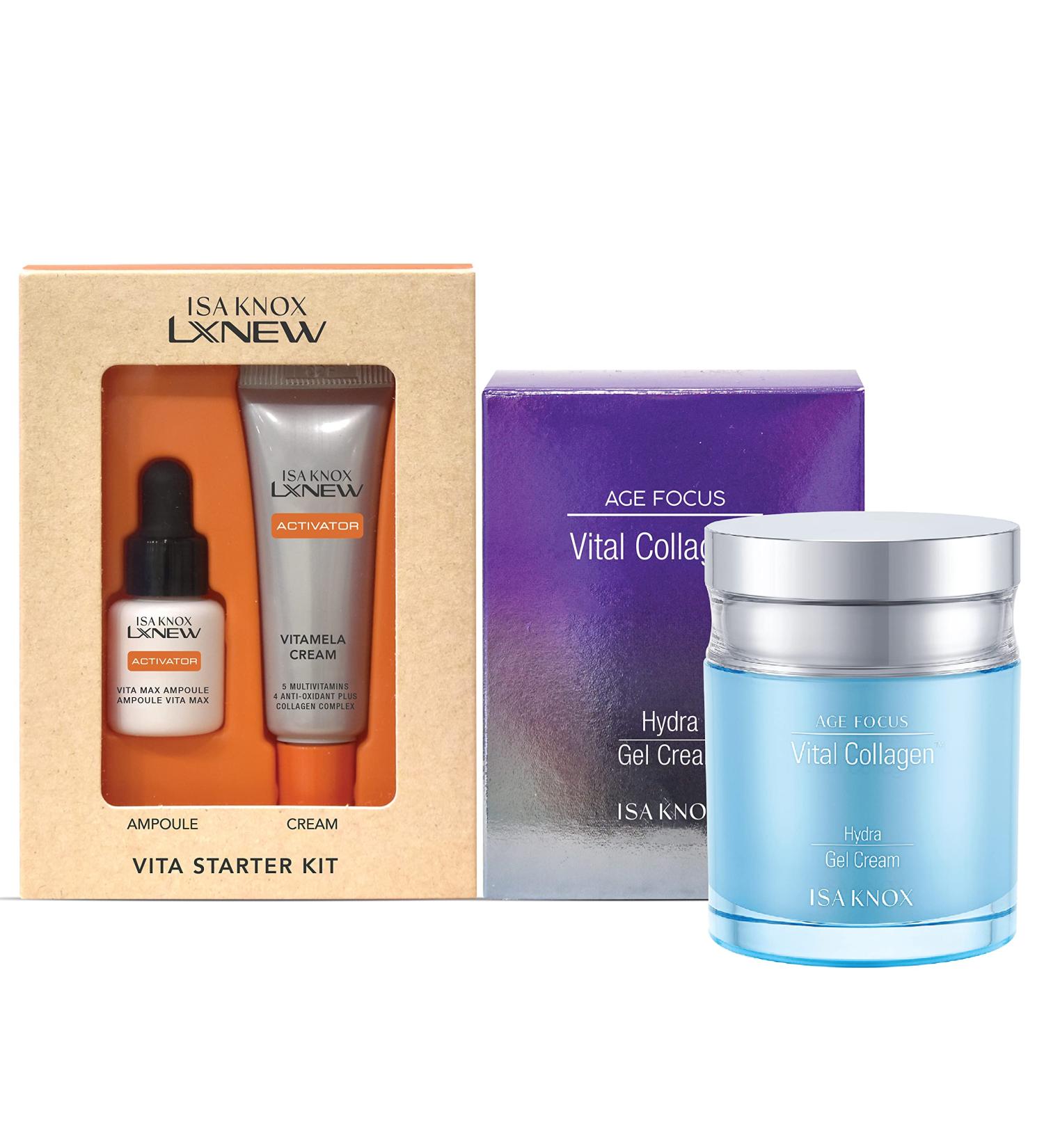 Shop ISA KNOX Age Focus Vital Collagen Hydro Gel Cream & LXNEW Vita Set - Korean Skincare with Vitamins C B12 & E | LG Beauty International Shipping - Buy Online on GoSupps.com