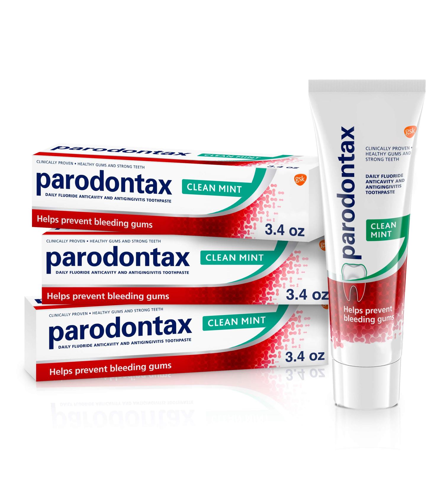 Parodontax Clean Mint Toothpaste for Gum Health - 3.4 oz x 3 (Pack of 3) | Helps Prevent Cavities and Gingivitis - Buy Online on GoSupps.com
