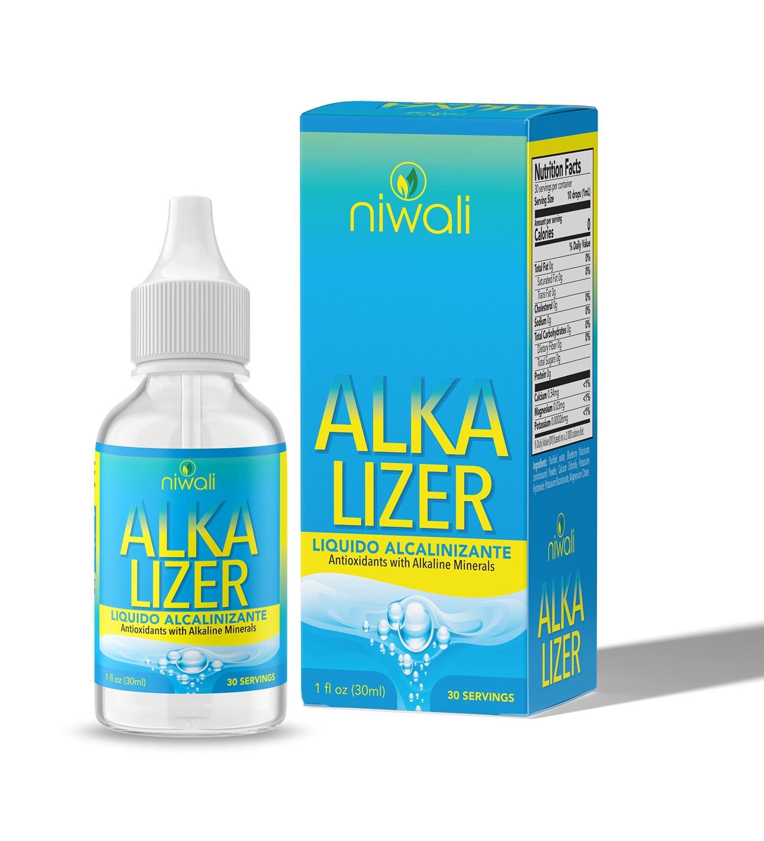 Niwali Alka Lizer Antioxidants 1oz Liquid Magnesium Supplement - pH Balance, Electrolyte Water Drops with Potassium - Unflavored, 30 Servings - Buy Online on GoSupps.com