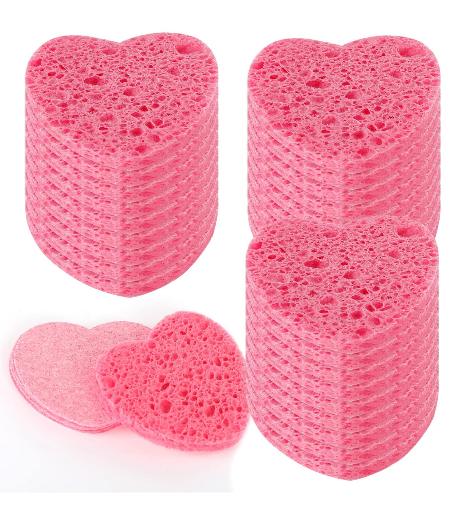 WLLHYF 50 Pieces Compressed Facial Sponges Natural Cellulose Facial Cleaning Sponges Professional Cosmetic Spa Sponges for Face Cleansing Makeup Removal Pore Exfoliating (50pcs) 50pcs Heart-pink - Buy Online on GoSupps.com