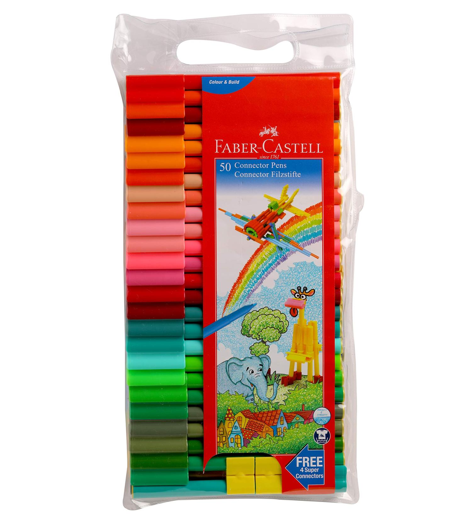 Faber Castell Connector Pens Multicolor - 50 Pack - Buy Online on GoSupps.com