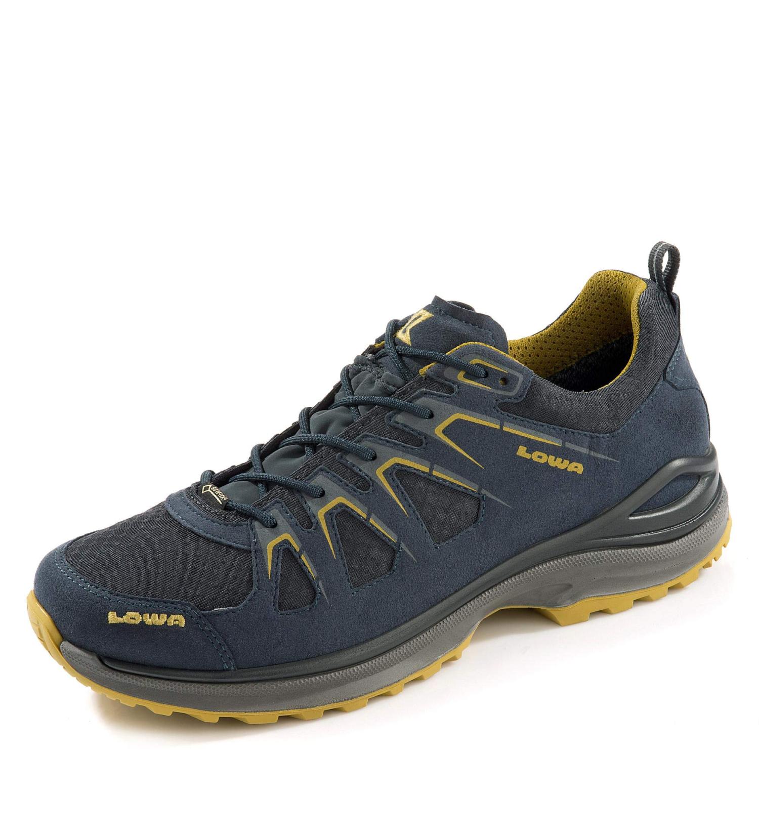 Buy LOWA Innox EVO GTX LO 43 EU - Steel Blue Mustard Low Shoes for Ultimate Comfort | International Shipping Available - Buy Online on GoSupps.com