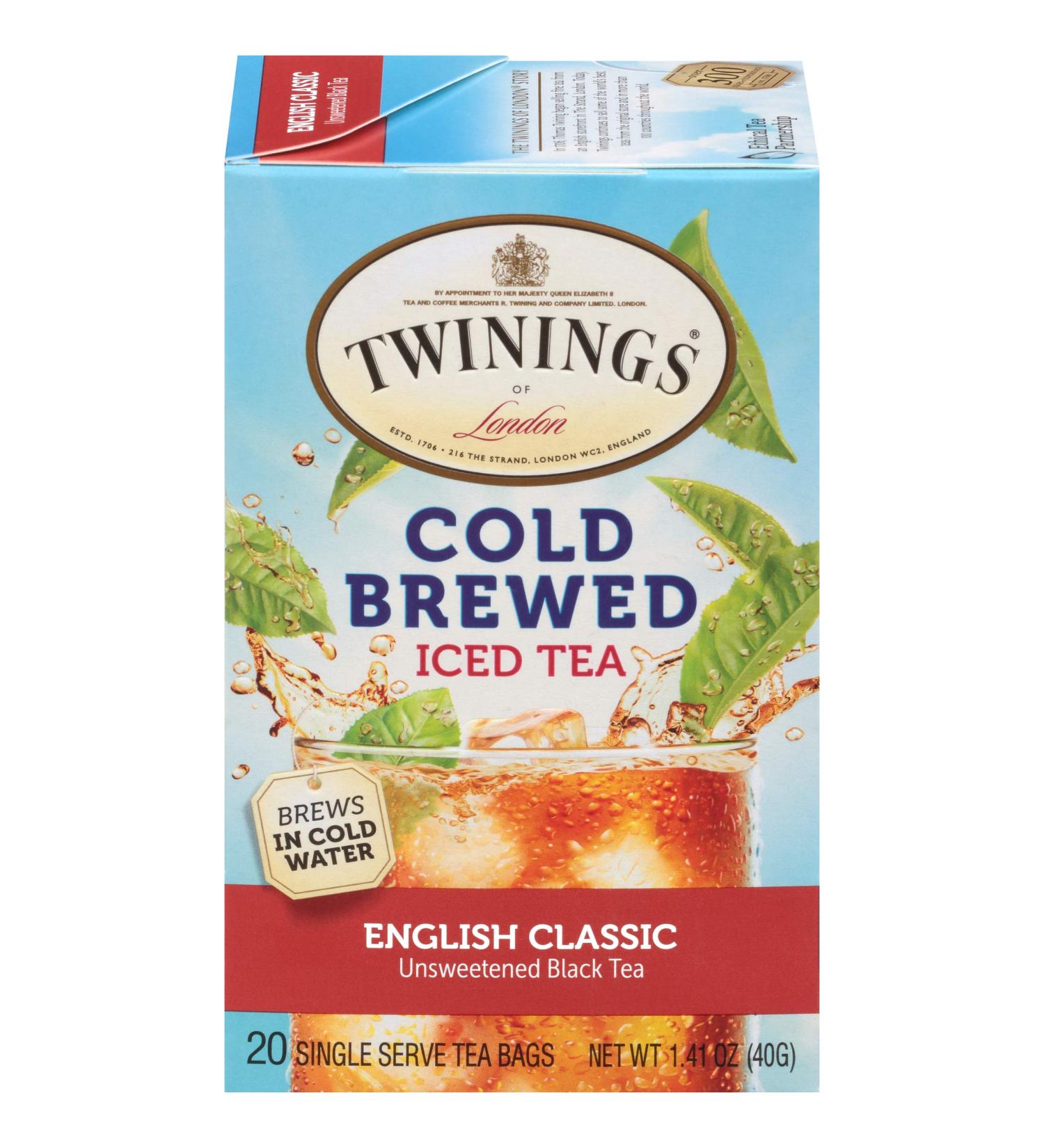 Twinings English Classic Cold Brewed Iced Tea Bags - 20 Count (Pack of 6) - Buy Online on GoSupps.com