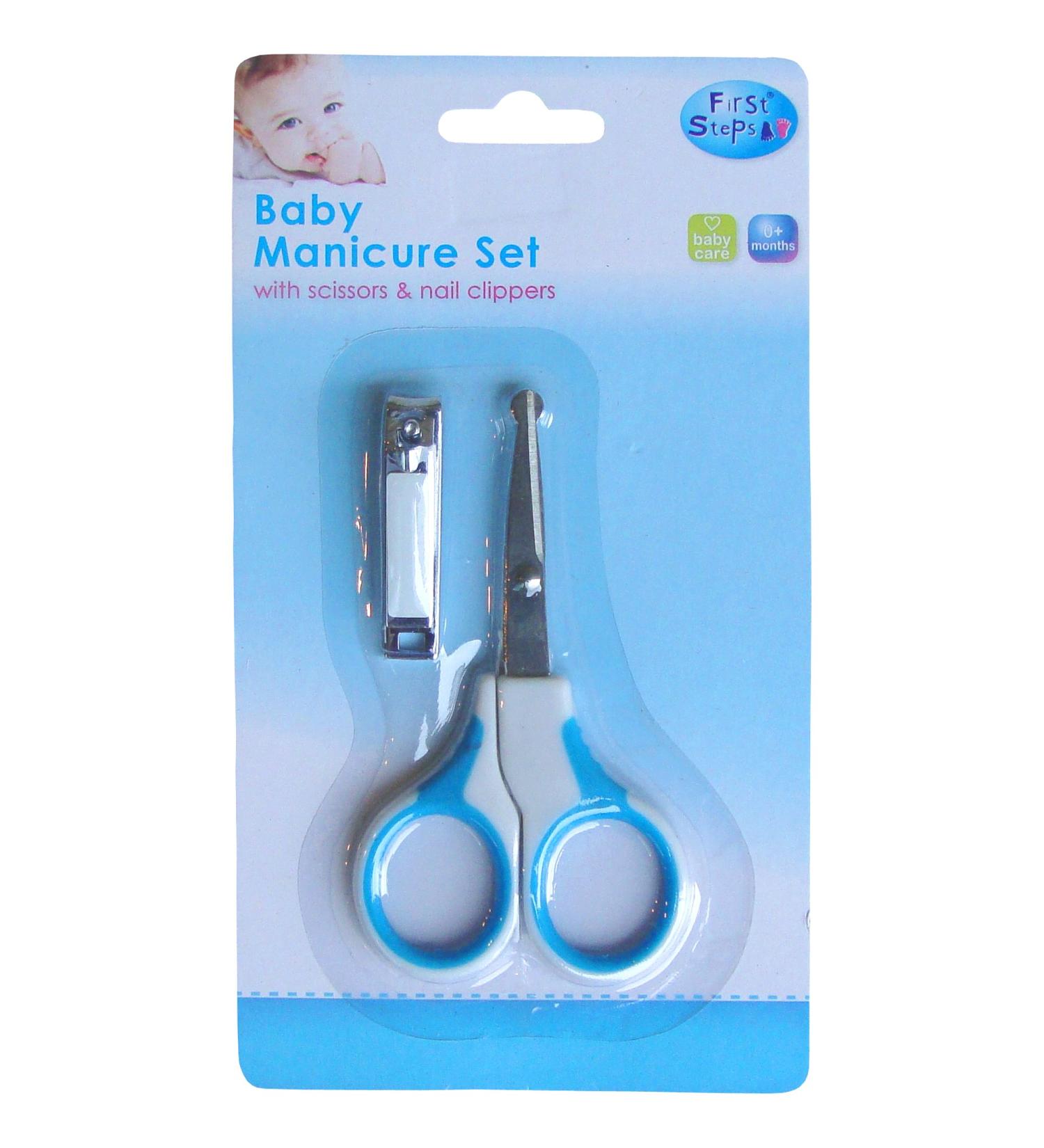 Baby Manicure Set with Scissors and Nail Clippers (Blue)