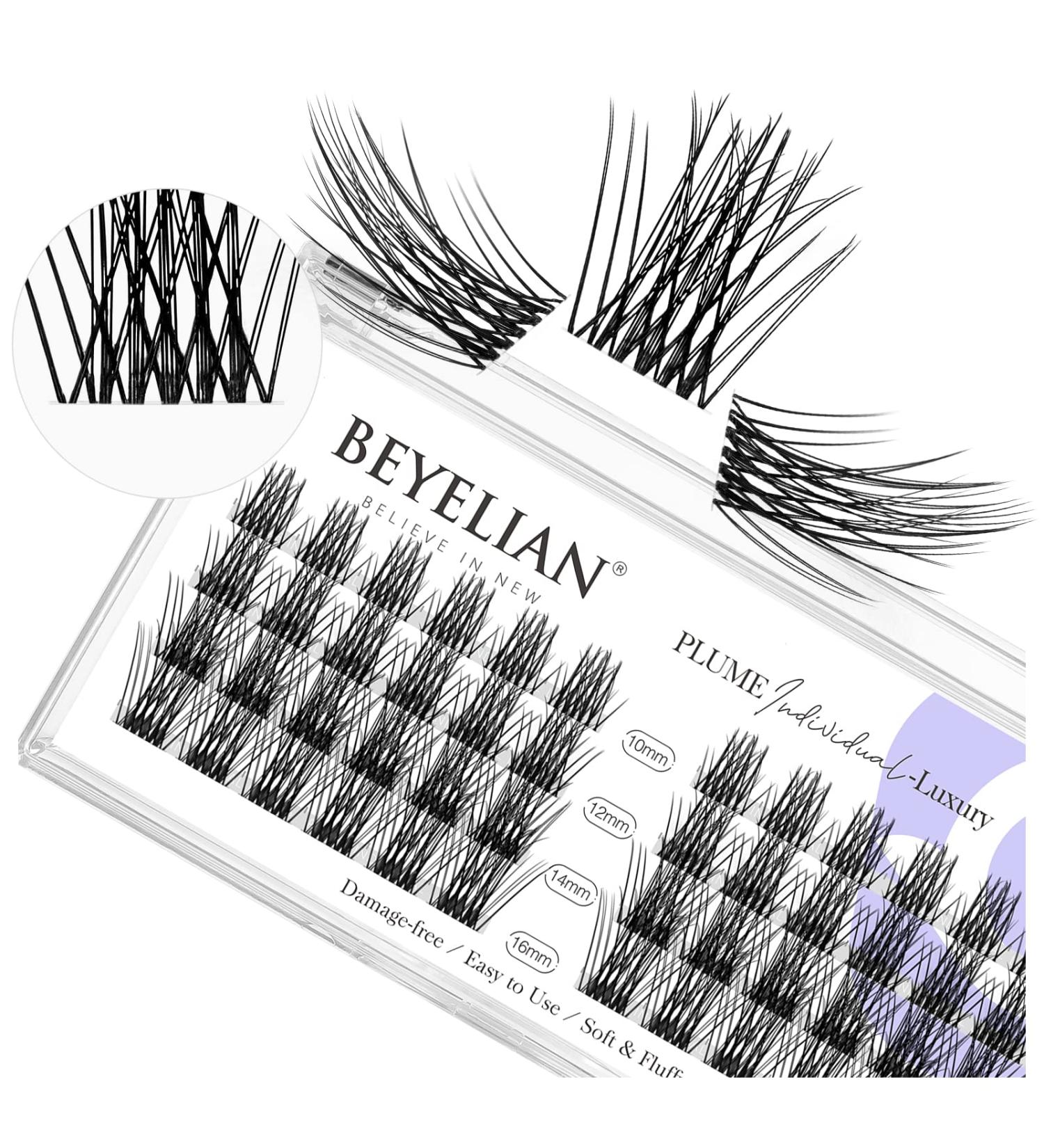 Beyelian C Curl Cluster Eyelashes - 48 PCs 0.07mm Mixed Length DIY Extensions - Luxury Transparent Band - Buy Online on GoSupps.com