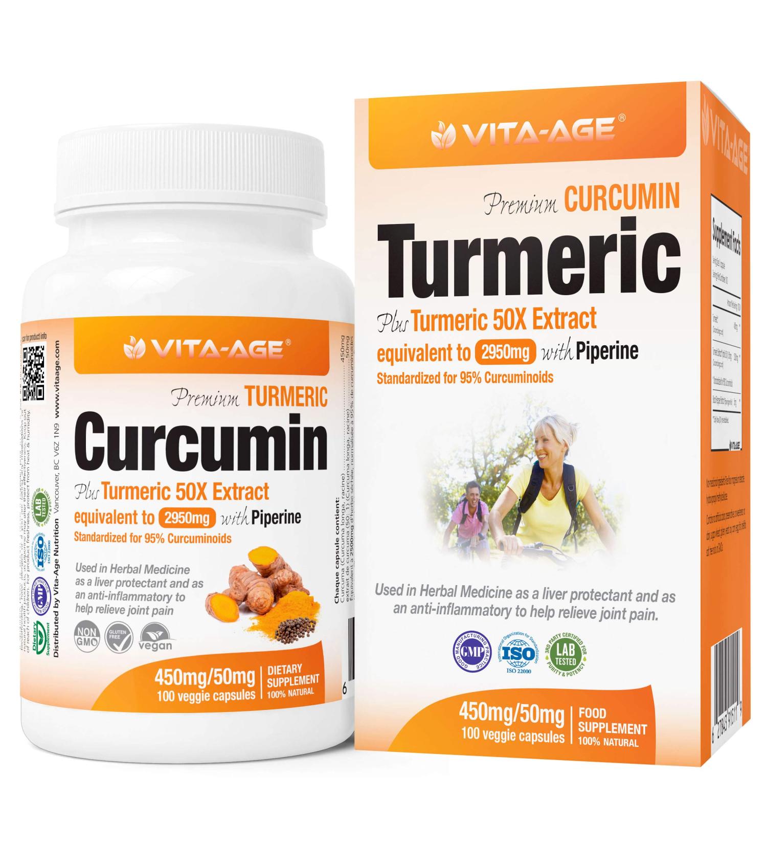 Vita-Nuage 50X Stronger 2950mg 95% Turmeric Curcumin per Capsule + Black Pepper 2 000% Bioavailable 100 Capsules Over 3 Months Supply - Buy Online on GoSupps.com