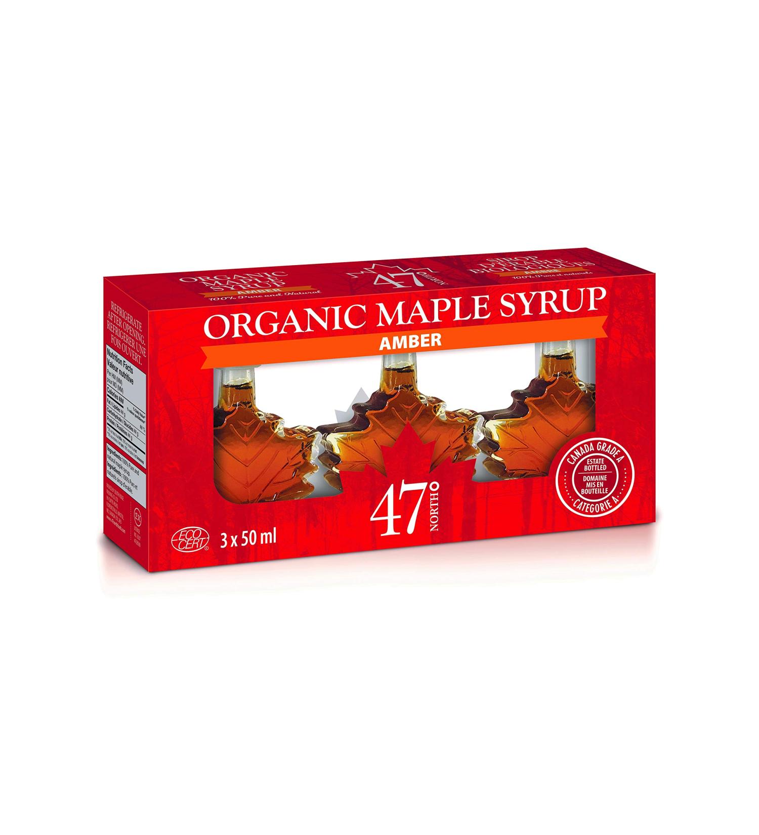 47 North Pure Real Organic Maple Syrup | 3 x 50ml Gift Pack | Grade A Amber Rich Taste and Velvety Smooth Texture | Perfect for Holidays Christmas Birthdays - Buy Online on GoSupps.com