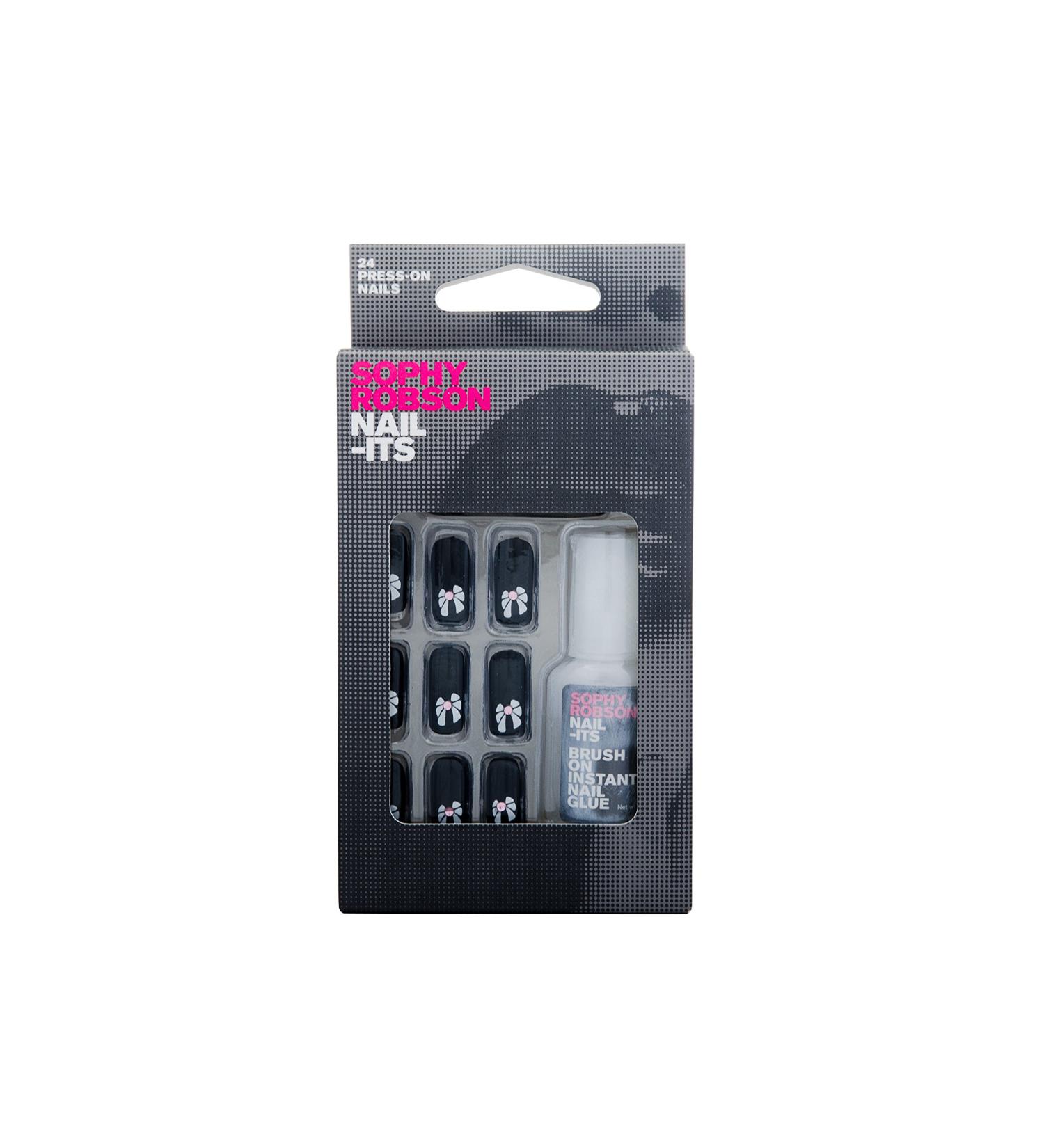 Sophy Robson Nail-Its False Bow Press-On Nails Black 24-Piece