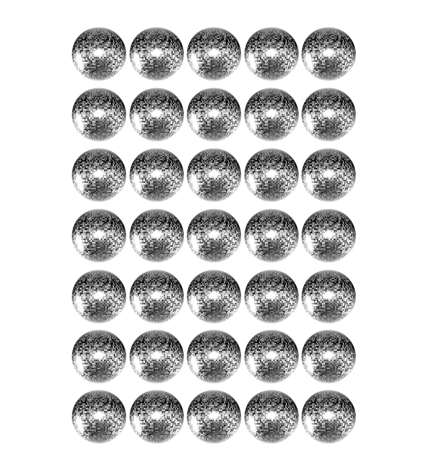 35 x Silver Disco Ball Edible Wafer or Icing Cupcake Toppers Fun Themed Party Cake Decorations Perfect For Brownies Cookies Muffins & More! (Edible Wafer Card)