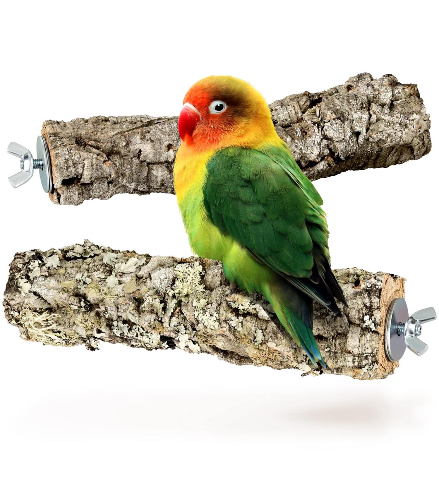 2 Set Natural Cork Bird Seat Rods - Perfect for Budgies Canaries & Parrots | Cleaned & Safe for Nibbling & Chewing - Buy Online on GoSupps.com