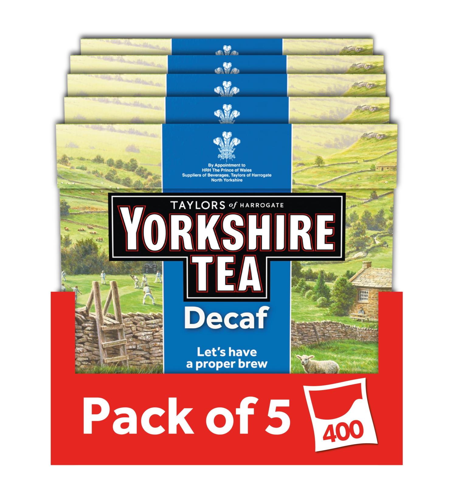  Yorkshire Tea Yorkshire Tea Decaffeinated Tea Bags 80 (Pack of 5 | Total of 400 Bags) - Buy Online on GoSupps.com