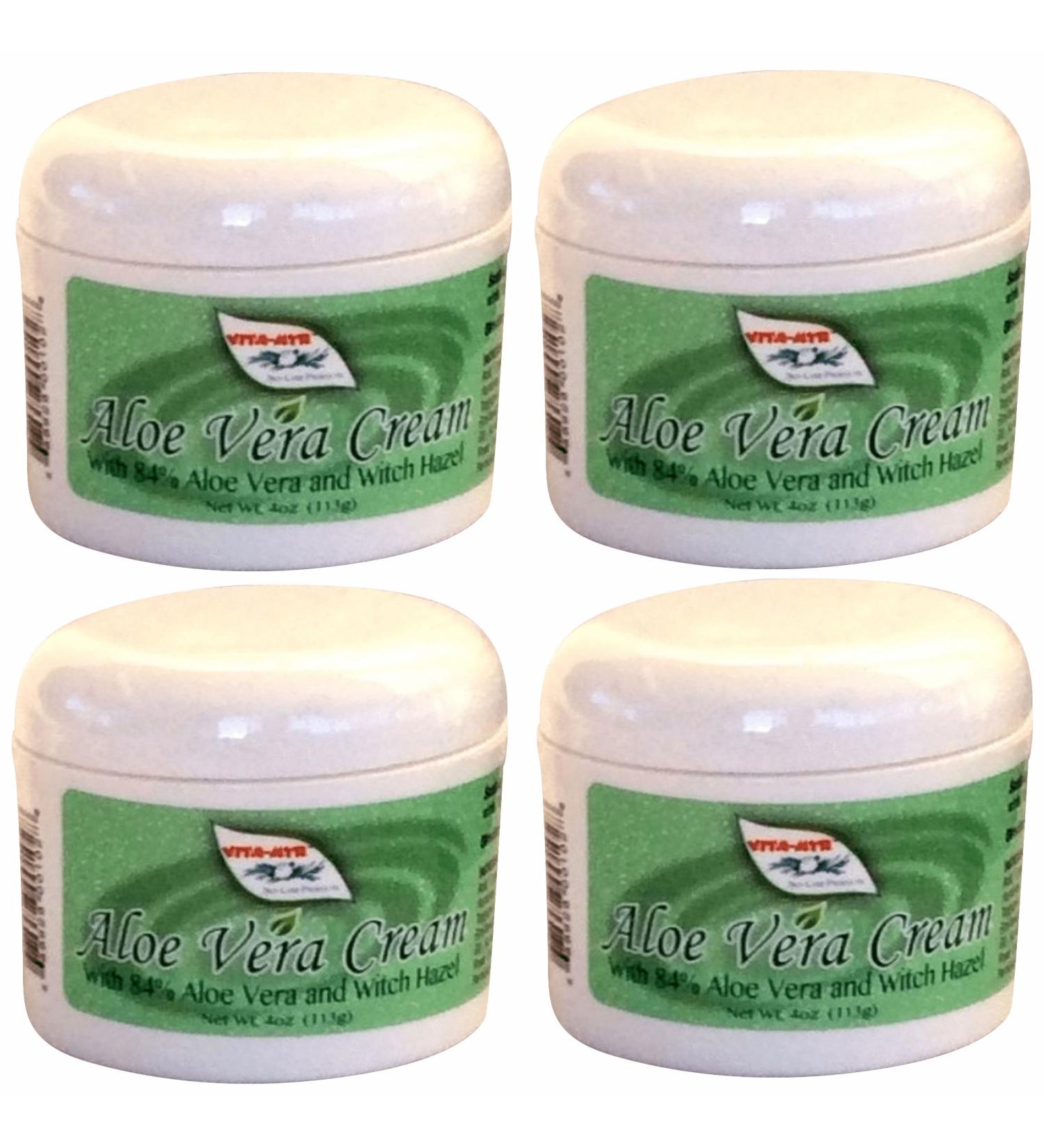 4 Pk Vitamyr Aloe Vera Cream W/ 84% Aloe Vera & Witch Hazel