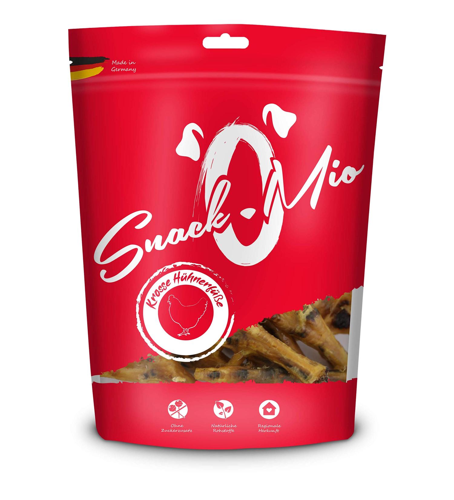 SnackOMio Premium Dog Snack - Crispy Chicken Feet Grain-Free 350g Pack for Healthy Dogs - Buy Online on GoSupps.com