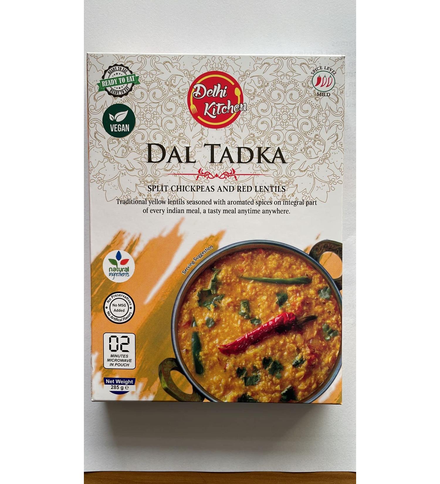 Authentic Indian Curries/vegan/Delhi Kitchen/ DAL TADKA/SPLIT CHICKPEAS&RED LENTILS/285g-Pack of 2