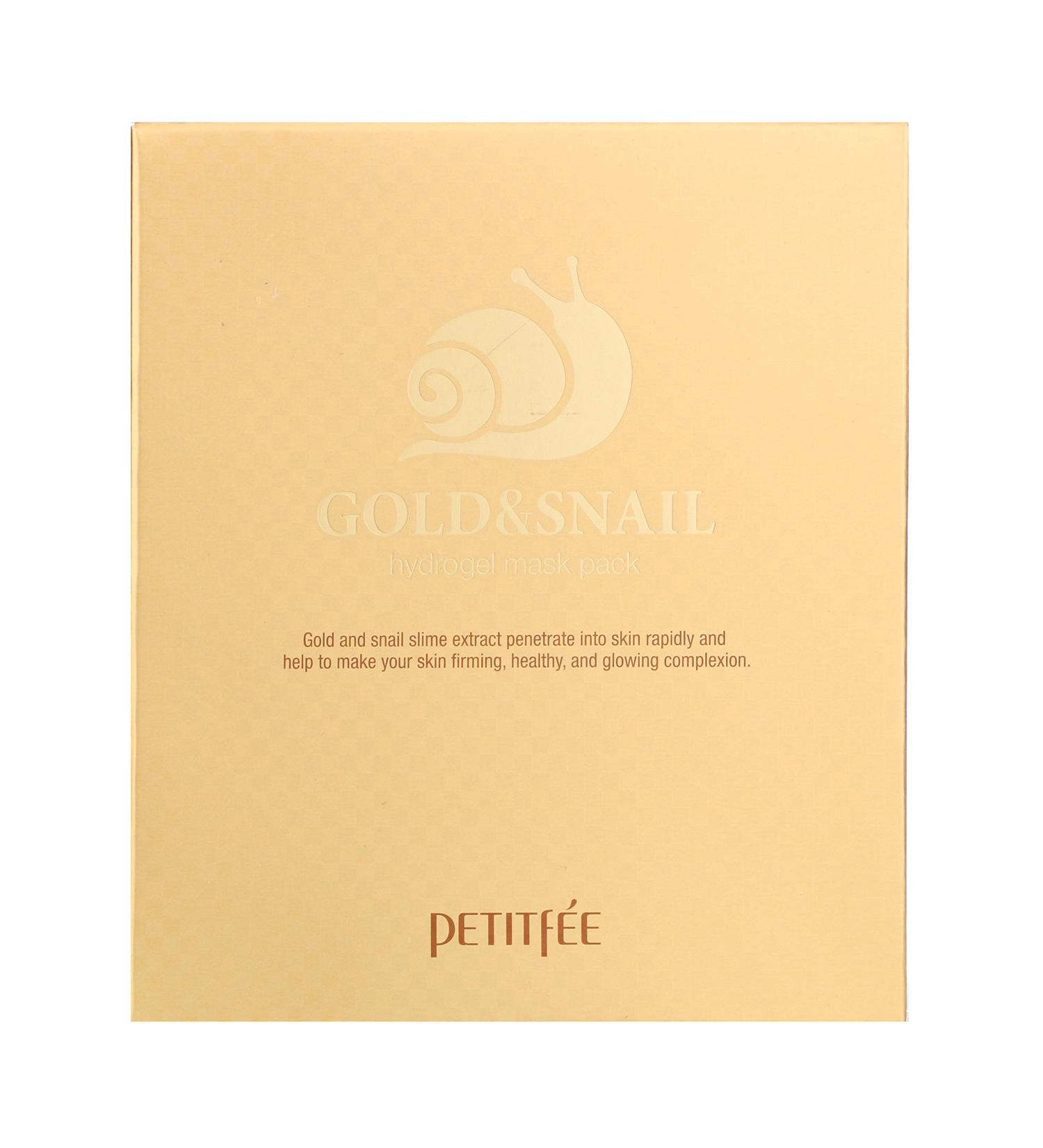 Petitfee Gold & Snail Hydrogel Mask Pack - 5 Sheets | Hydrating & Revitalizing Beauty Treatment - Buy Online on GoSupps.com