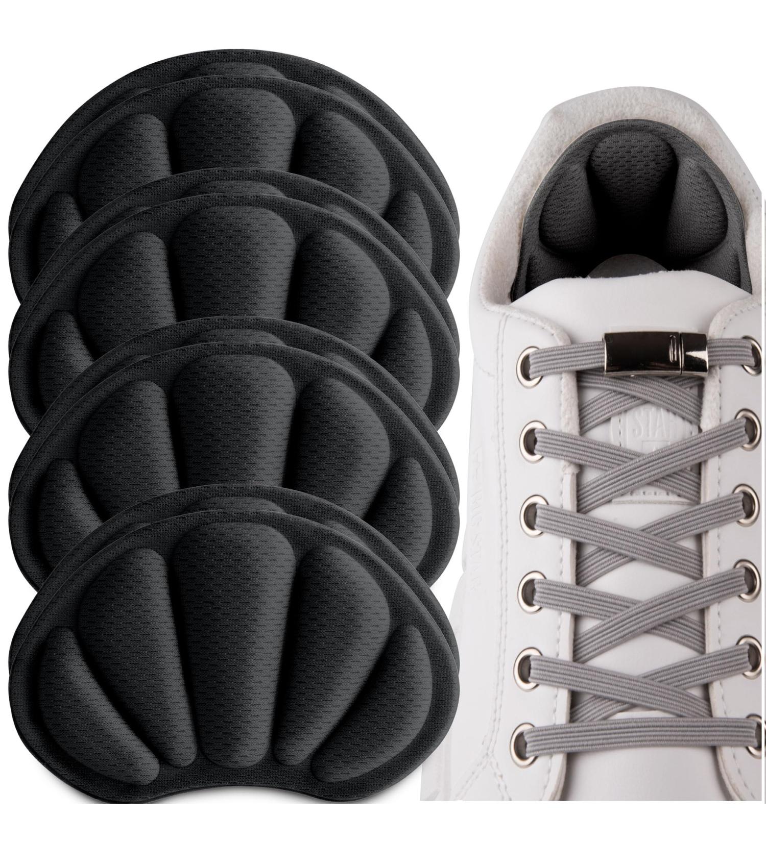 Sulpo Heel Cushion Set - 4 Pairs of Sponge Heel Pillows for Protection & Comfort - Shoe Repair Heel Protectors for Oversized Shoes - Black - Buy Online on GoSupps.com