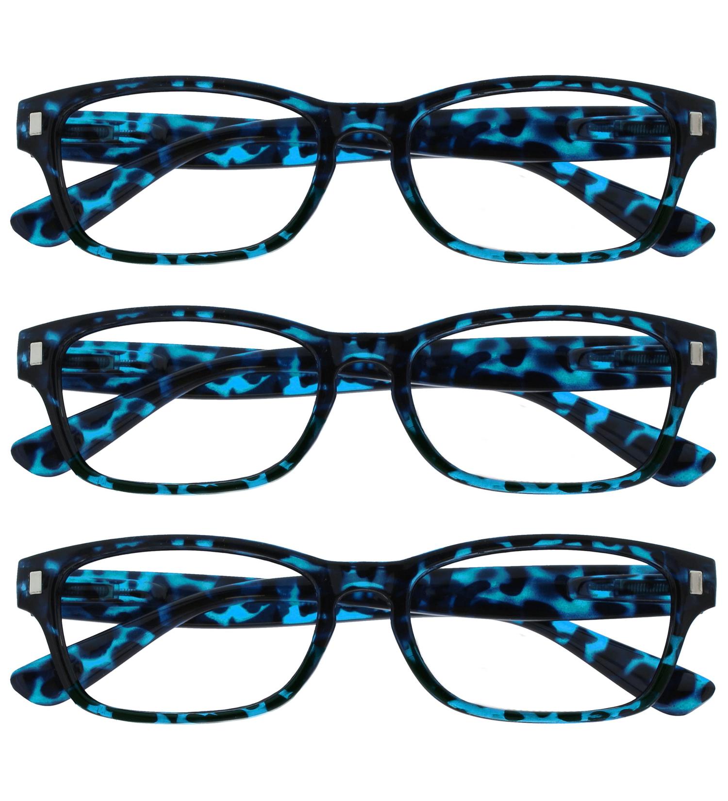 Buy Blue Tortoiseshell Reading Glasses - Value 3 Pack for Men & Women | +1.00 Diopters - The Reading Glasses Company - Buy Online on GoSupps.com