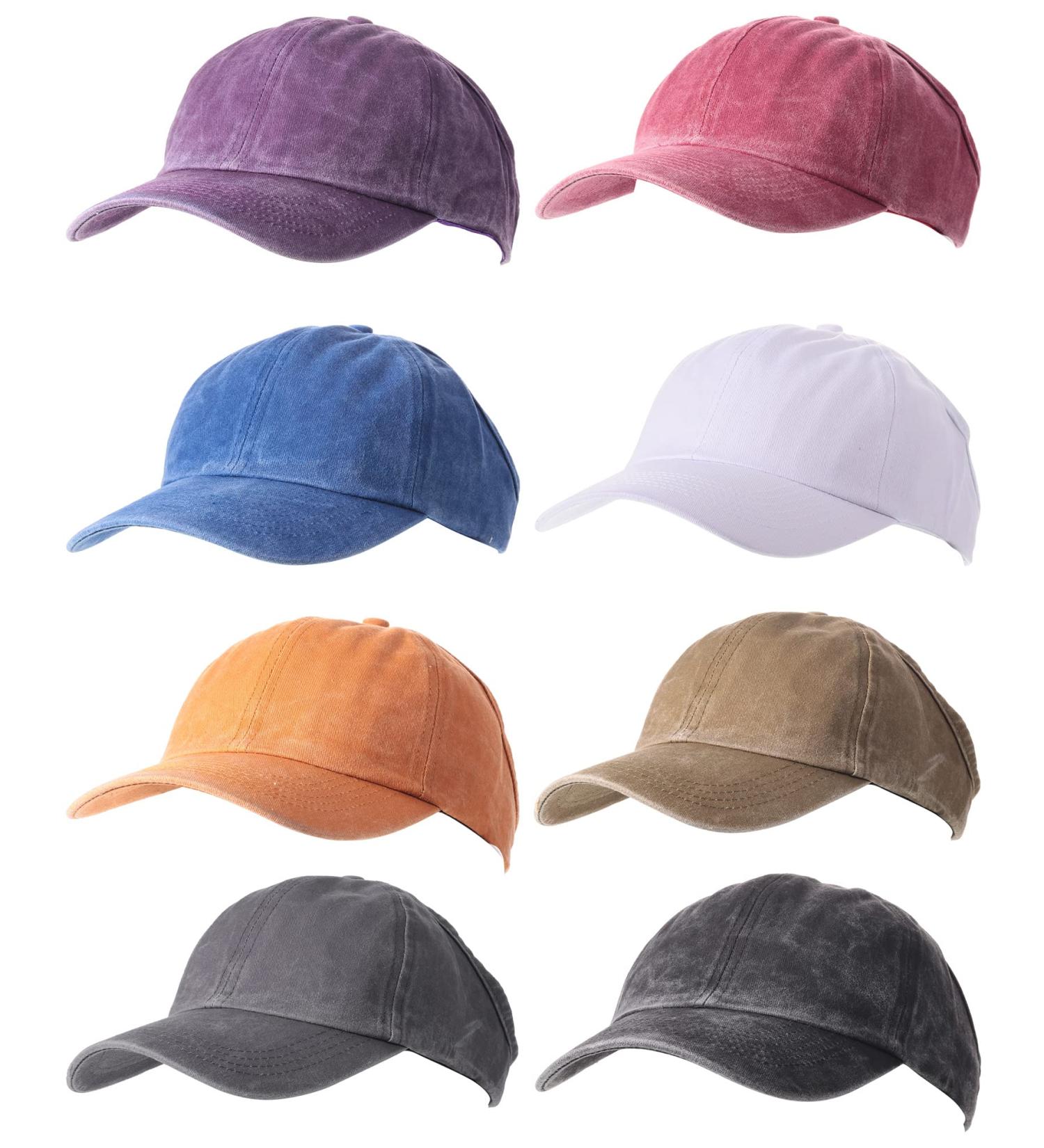 8-Piece Backless Ponytail Caps for Women | Adjustable High Messy Bun Baseball Hats | Sun Visor & Curl Cap for Natural Curly Hair - Buy Online on GoSupps.com