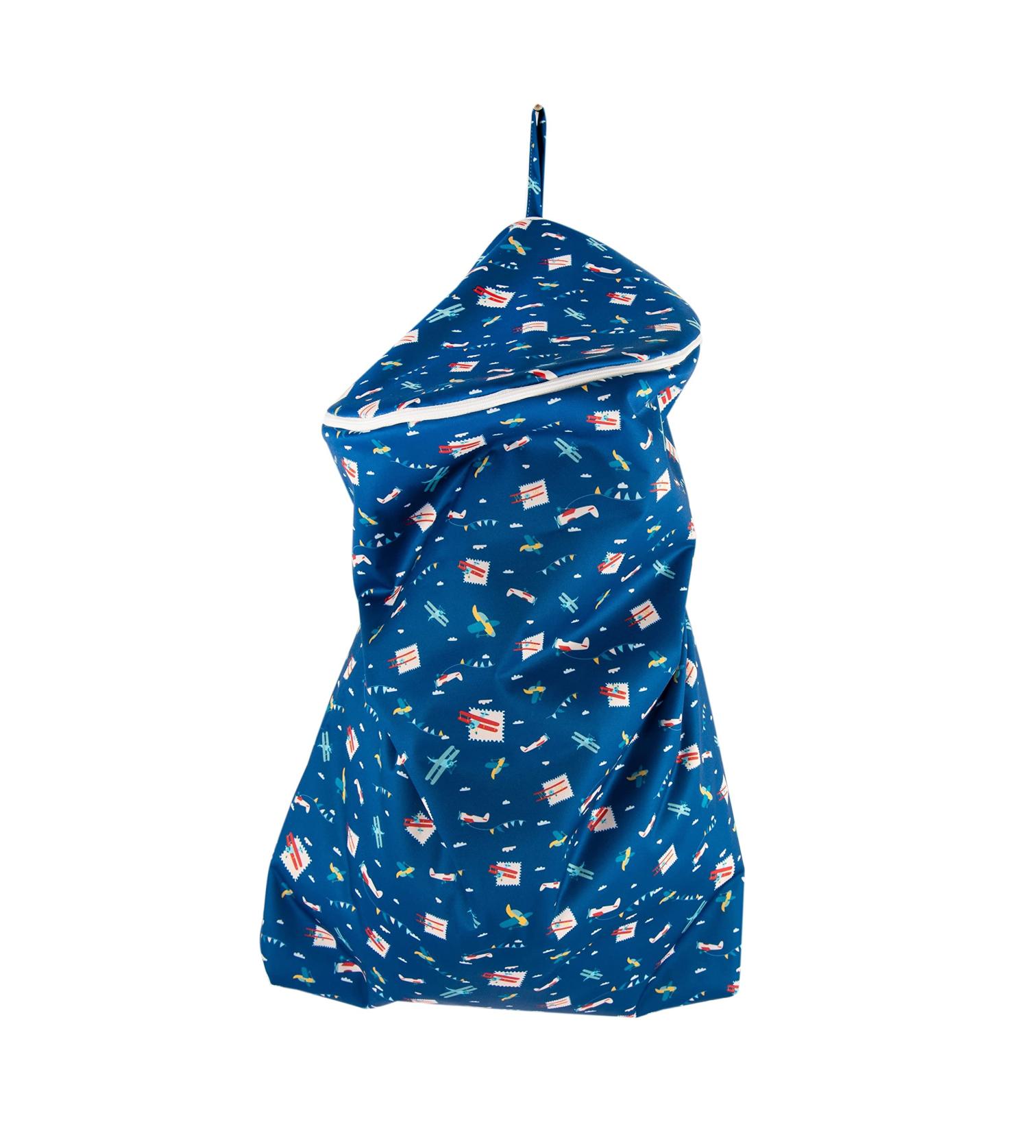 Diaper bag Style RONDO Blue Planes Size: approx. 54 cm x 35 cm