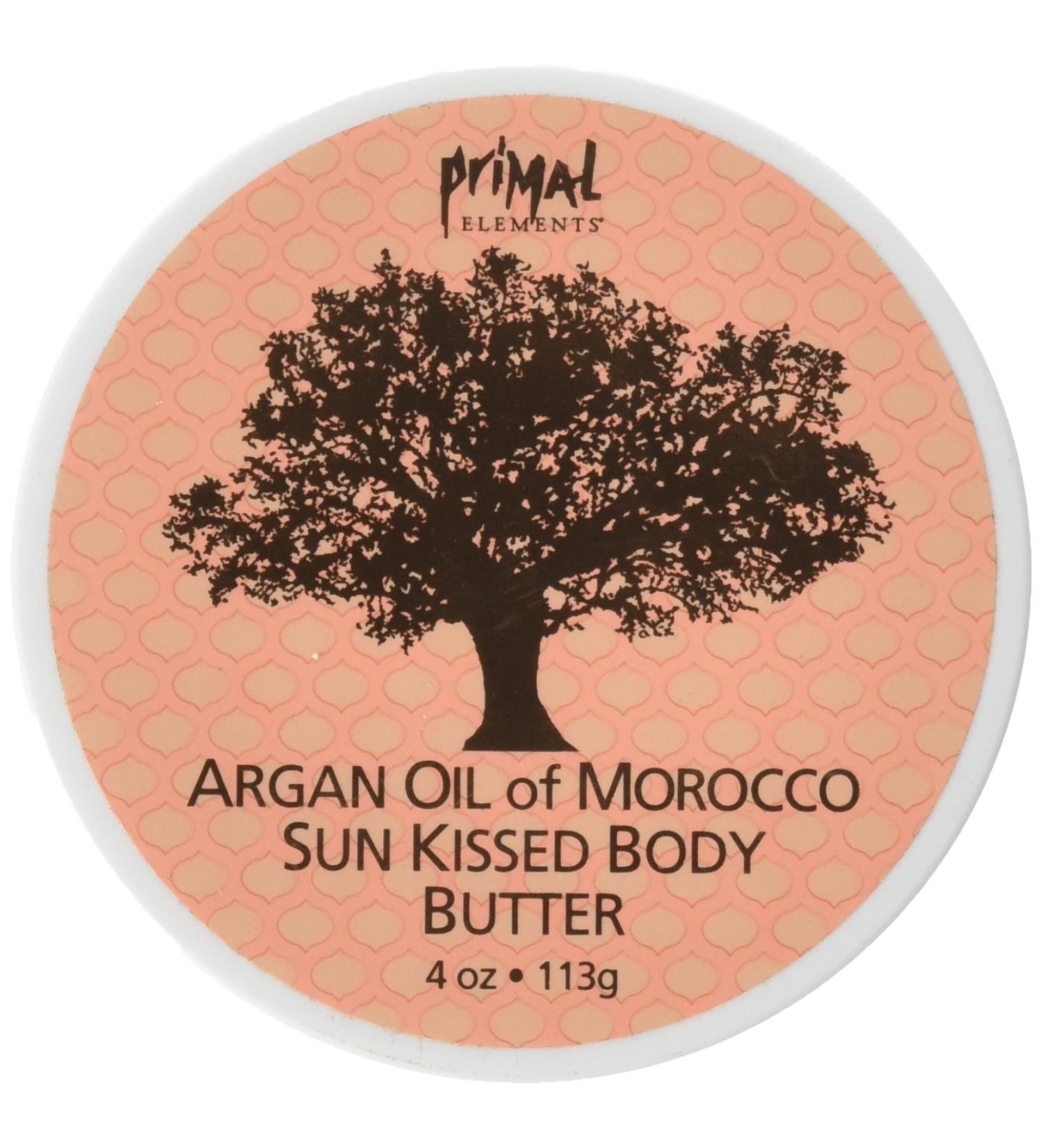 Primal Elements Argan Oil of Morocco Sun Kissed Body Butter - Nourishing 4 oz Moisturizer for Radiant Skin | International Shipping Available - Buy Online on GoSupps.com