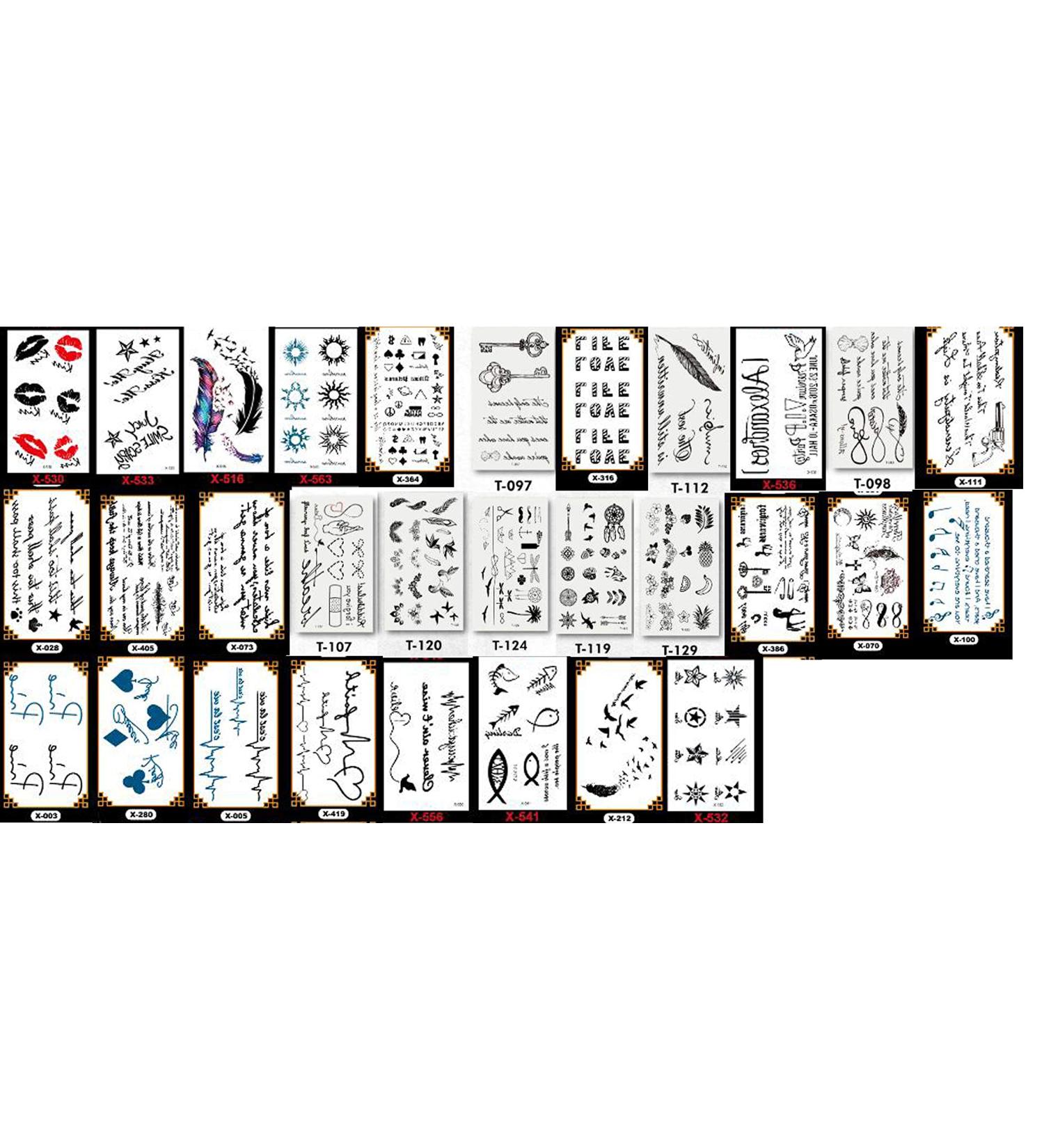 PowerTRC Temporary Tattoo Set - 30 Sheets for Neck, Body, Wrists - Adults and Kids - Buy Online on GoSupps.com
