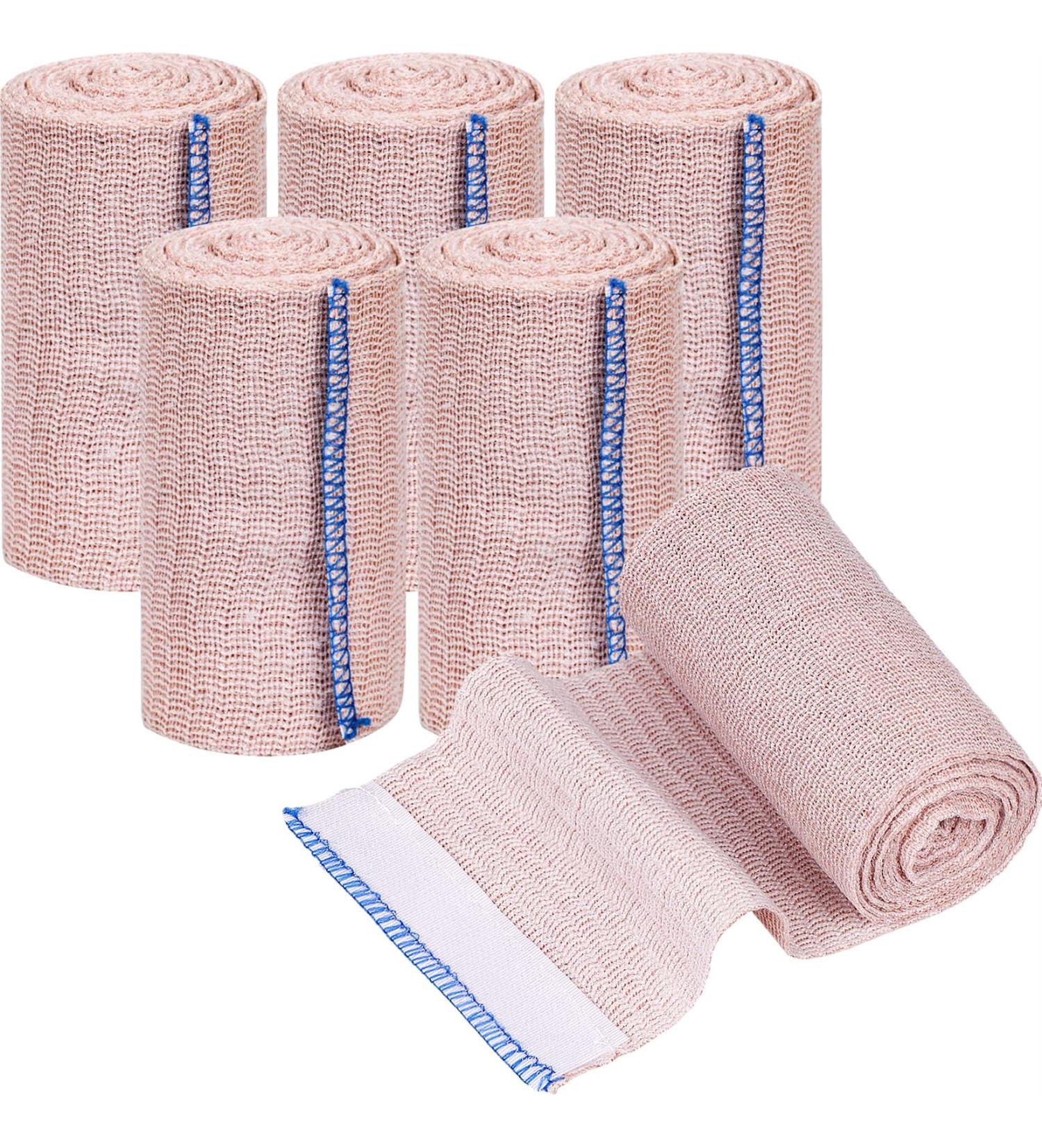 Elastic Bandage Wrap 6 Pack Stretch Compression Bandage Wraps Stretches up to 4.5M for Legs Knees Ankles Wrists Elbows Shoulders Athletic Stretchable Bandage Wrap with Self-Closure - Buy Online on GoSupps.com