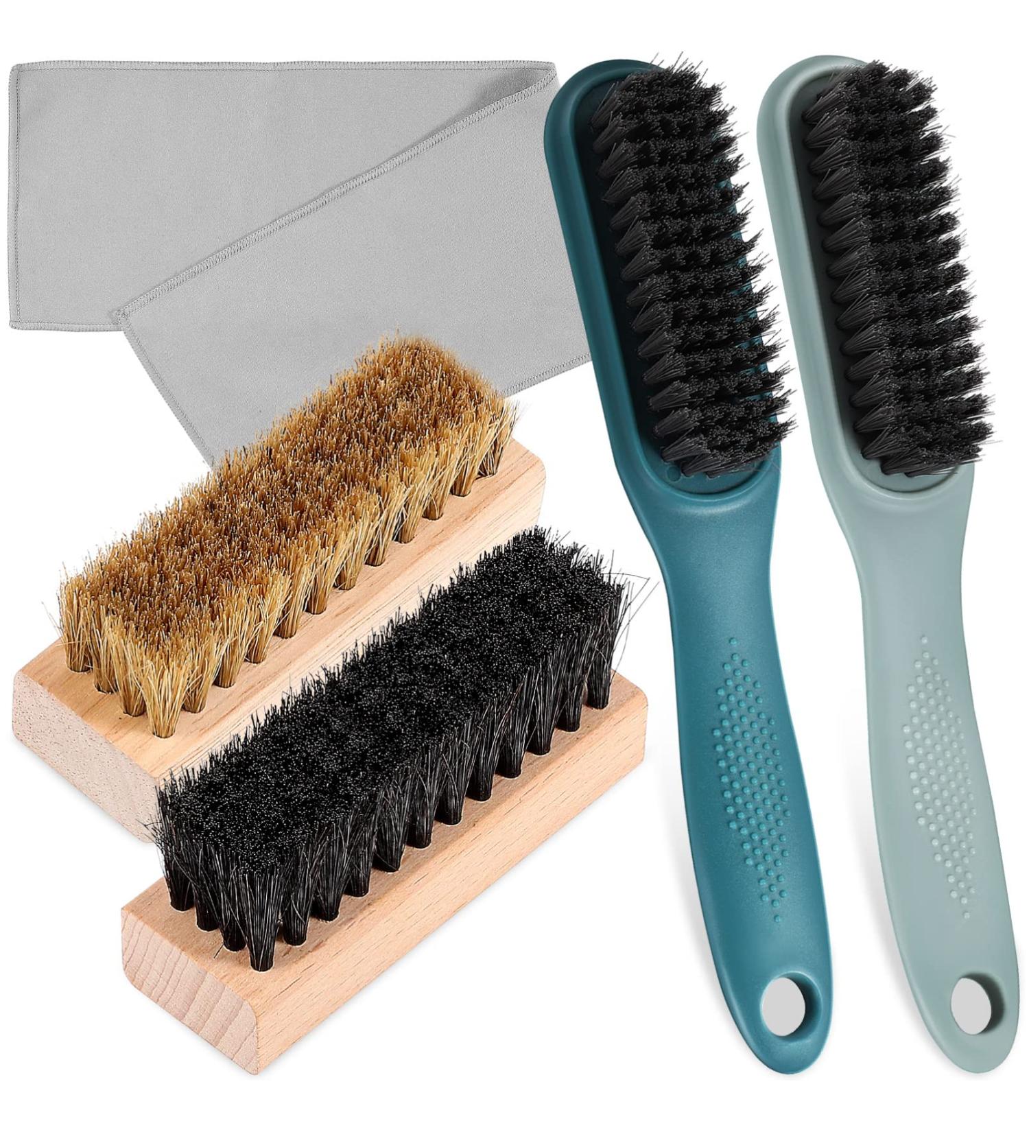 ULTECHNOVO 4 Pcs Sneaker Shoe Cleaner Brush Set Include Scrubbing Brush and Horse Hair Bristles Shoe Clean Brush Buffing Stiff Hair Brush for Leather Shoes Boots Sneakers - Buy Online on GoSupps.com