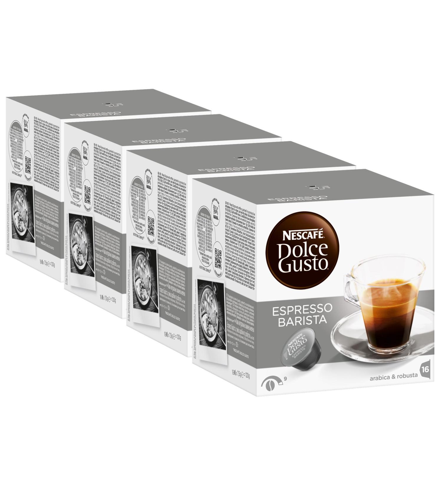Nescafé Dolce Gusto Espresso Barista, Pack of 4, 4 x 16 Capsules