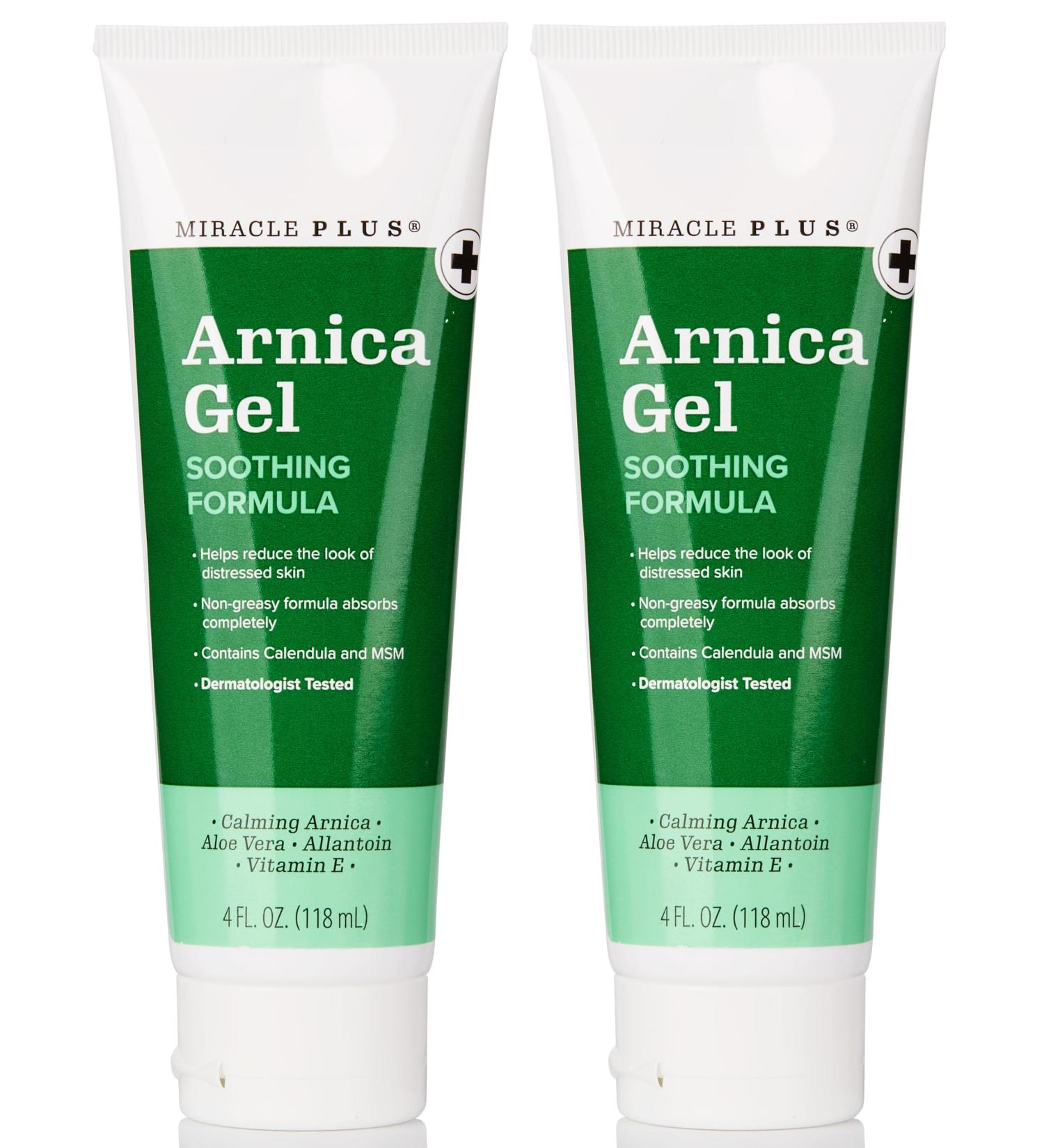 Miracle Plus Natural Arnica Bruise Body Gel | Arnica Montana Lotion For Thin Skin Bruising And Swelling After Surgery | Extra Strength Vitamin K Cream | Skin Care Ointment For Bruises 2-Pack Arnica Bruise Gel (2-Pack) - Buy Online on GoSupps.com
