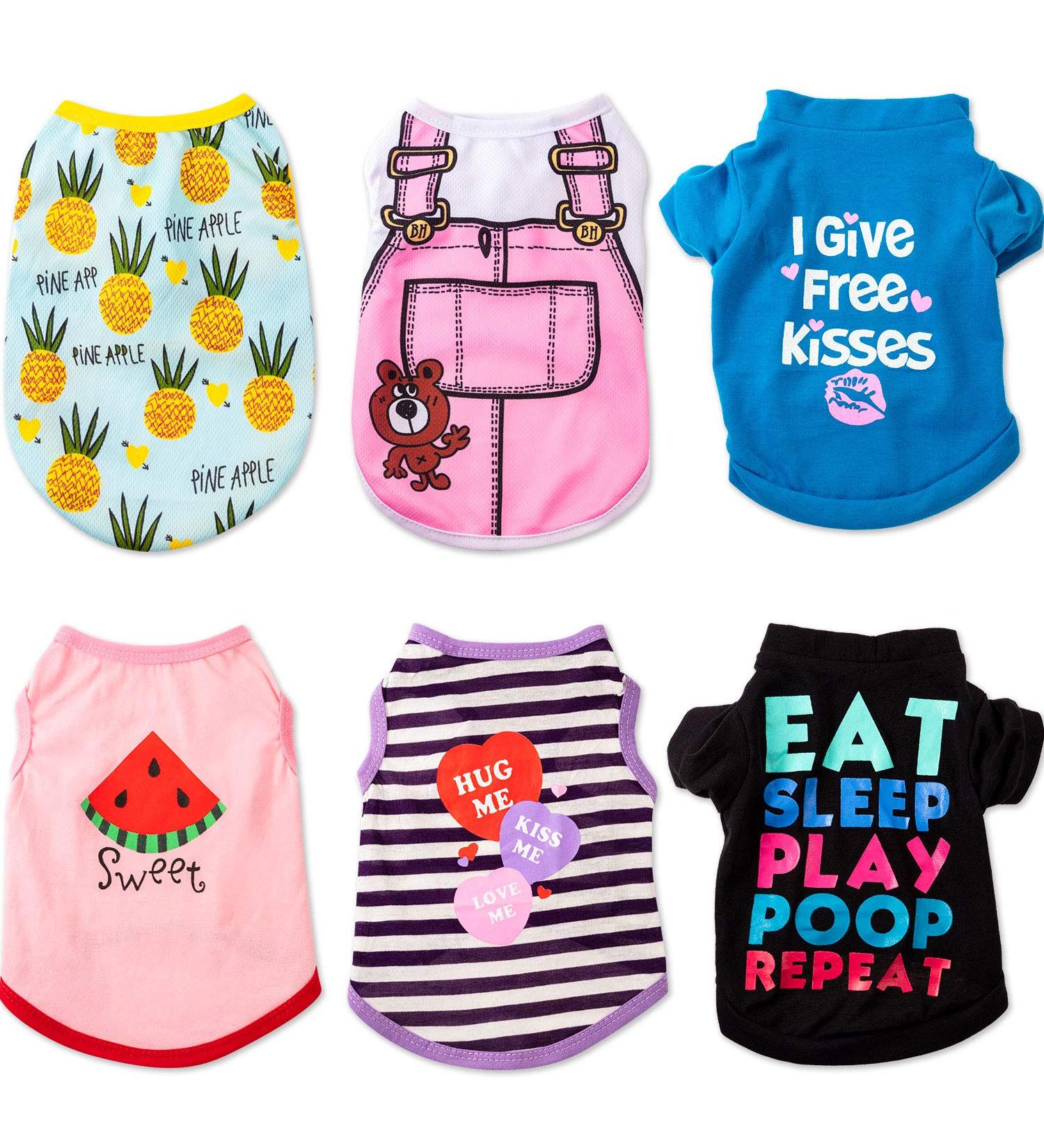 Cute Printed Puppy Shirt for Dogs | Christmas New Year Pet Apparel | Soft Cotton Dog Sweatshirt (M) - Buy Online on GoSupps.com