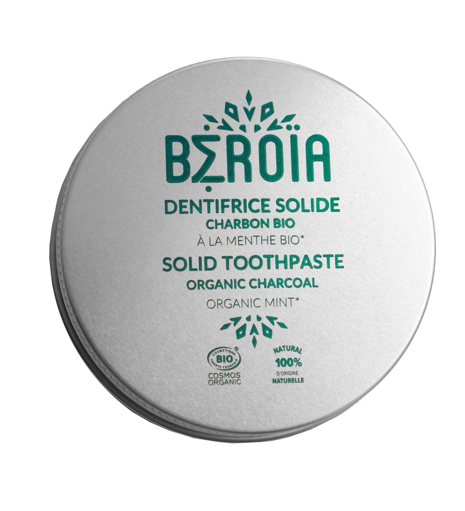 Najjar Laboratory Organic solid toothpaste with charcoal and essential mint oils without fluoride COSMOS ORGANIC 33 g BEROIA - Buy Online on GoSupps.com