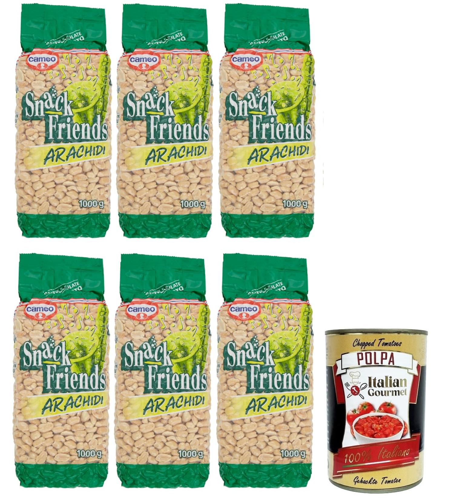  Italian Gourmet E.R. Cameo Snack Friends Peanuts Pack of 6 x 400g boxes of roasted and salted peanuts (1kg) - Buy Online on GoSupps.com