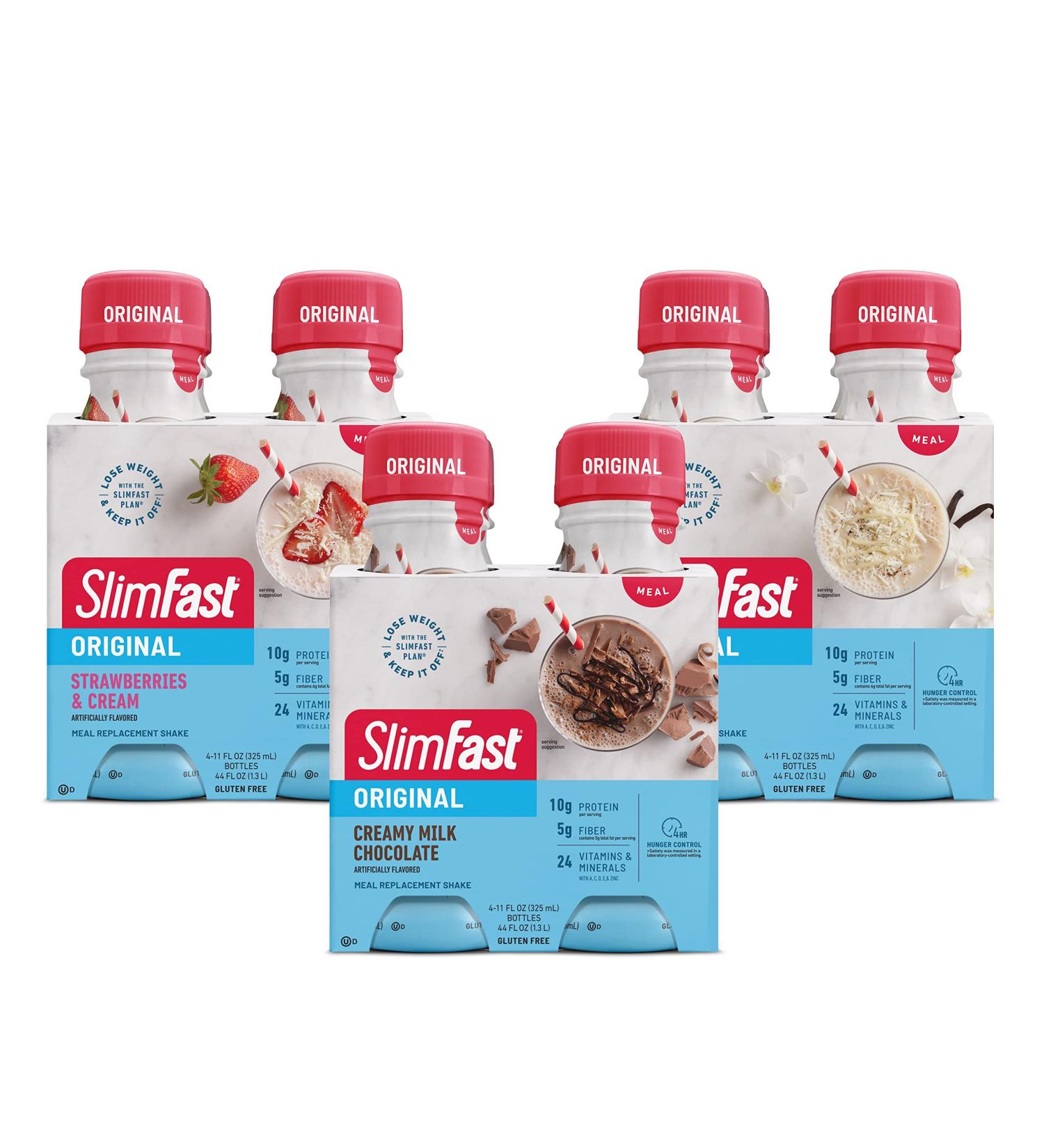 SlimFast Meal Replacement Shake Protein Drink 12 Count Variety Pack - 11 Fl. Oz Bottles - Buy Online on GoSupps.com