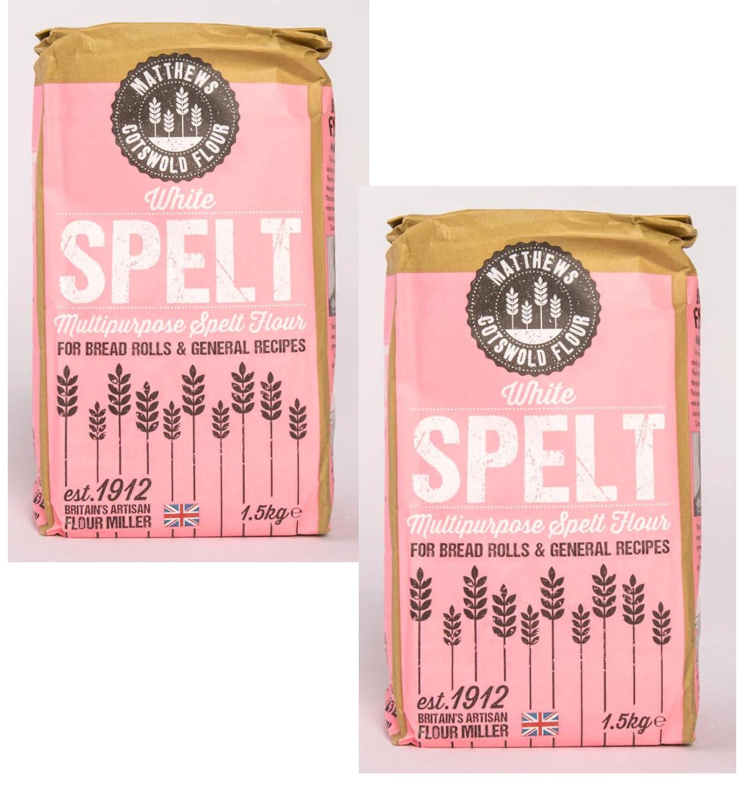 Matthews Cotswold White Spelt Flour 2X1.5Kg - Buy Online on GoSupps.com