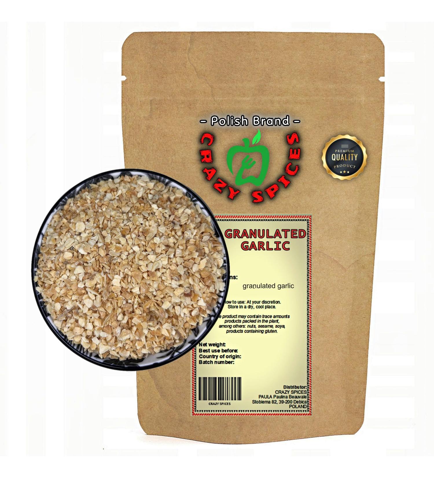 Crazy Spices garlic granulated spice |200 g |Garlic granulate |Ground garlic |dried garlic |Granulate |Of course 200g