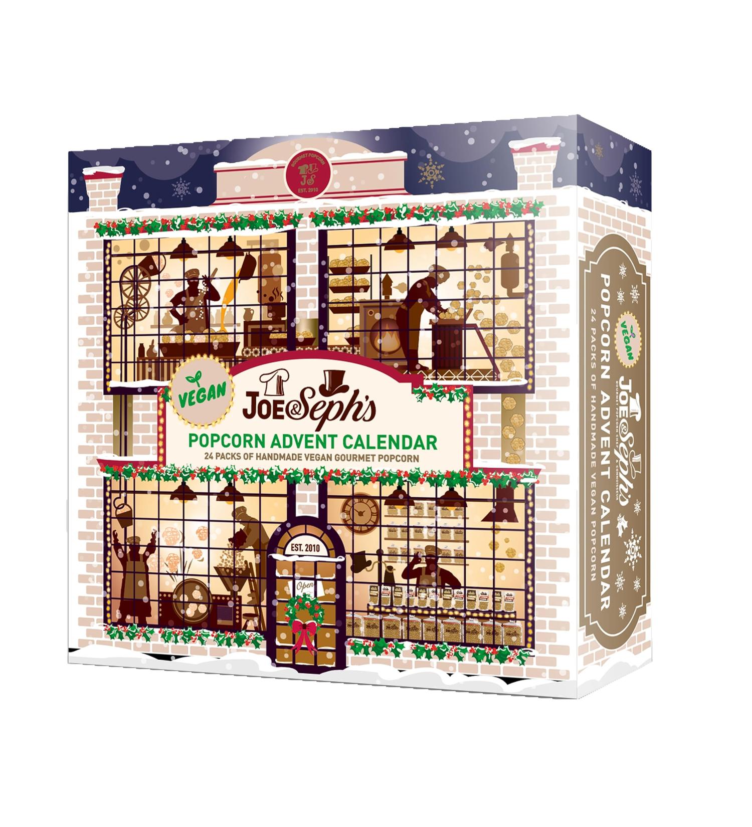 Joe & Seph s Vegan Popcorn Advent Calendar (24 bags) | Festive Treat air-popped popcorn gourmet popcorn festive snacks gifts for men gifts for women gifts for children Vegan Advent Calendar