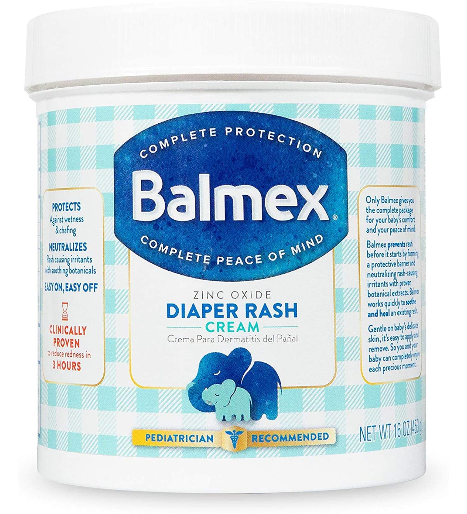 Balmex Diaper Rash Cream 16 oz - Pack of 3 | Zinc Oxide Formula - Buy Online on GoSupps.com