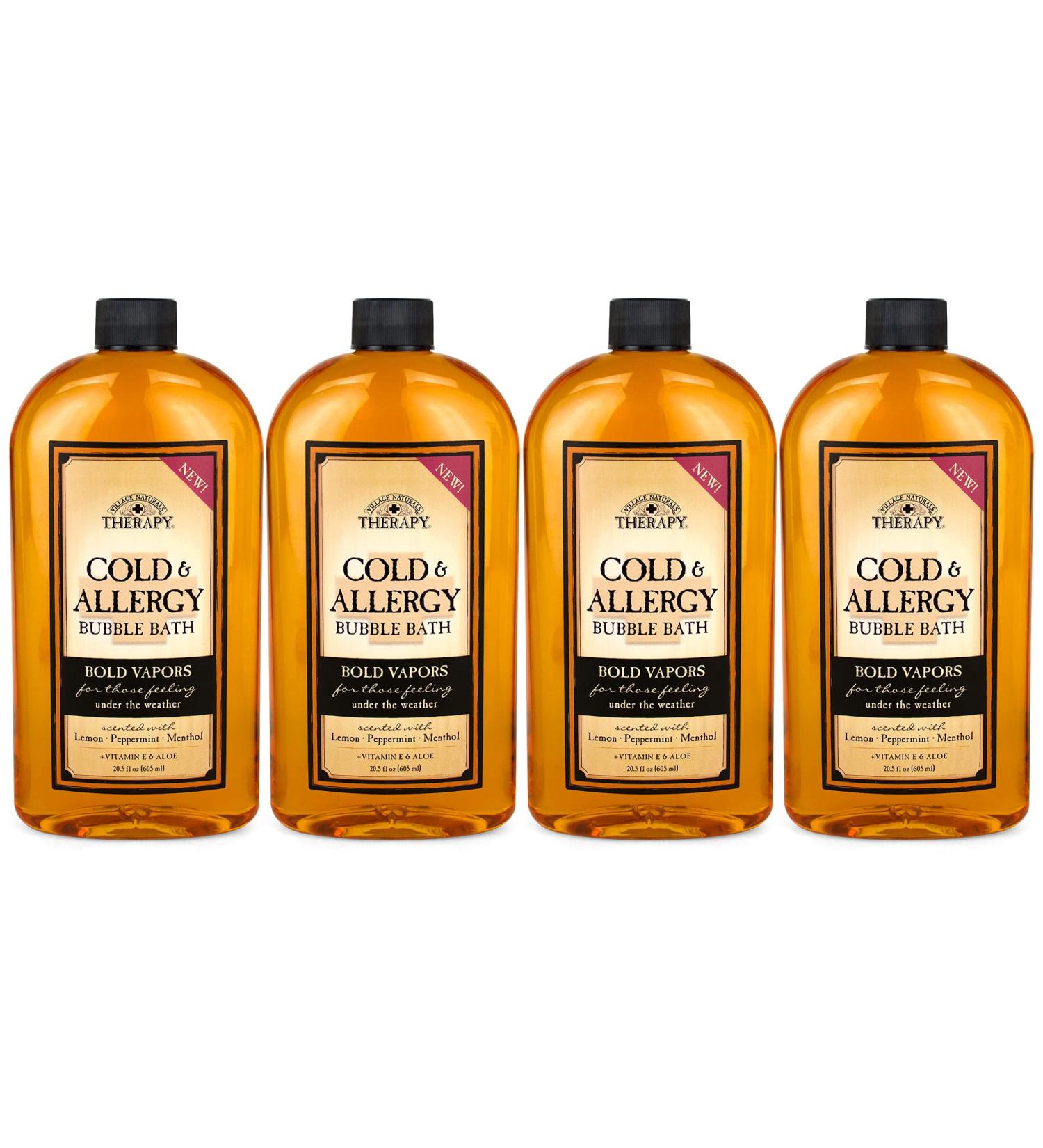 Village Naturals Therapy Cold & Allergy Bubble Bath 20 oz - Pack of 4 - Buy Online on GoSupps.com