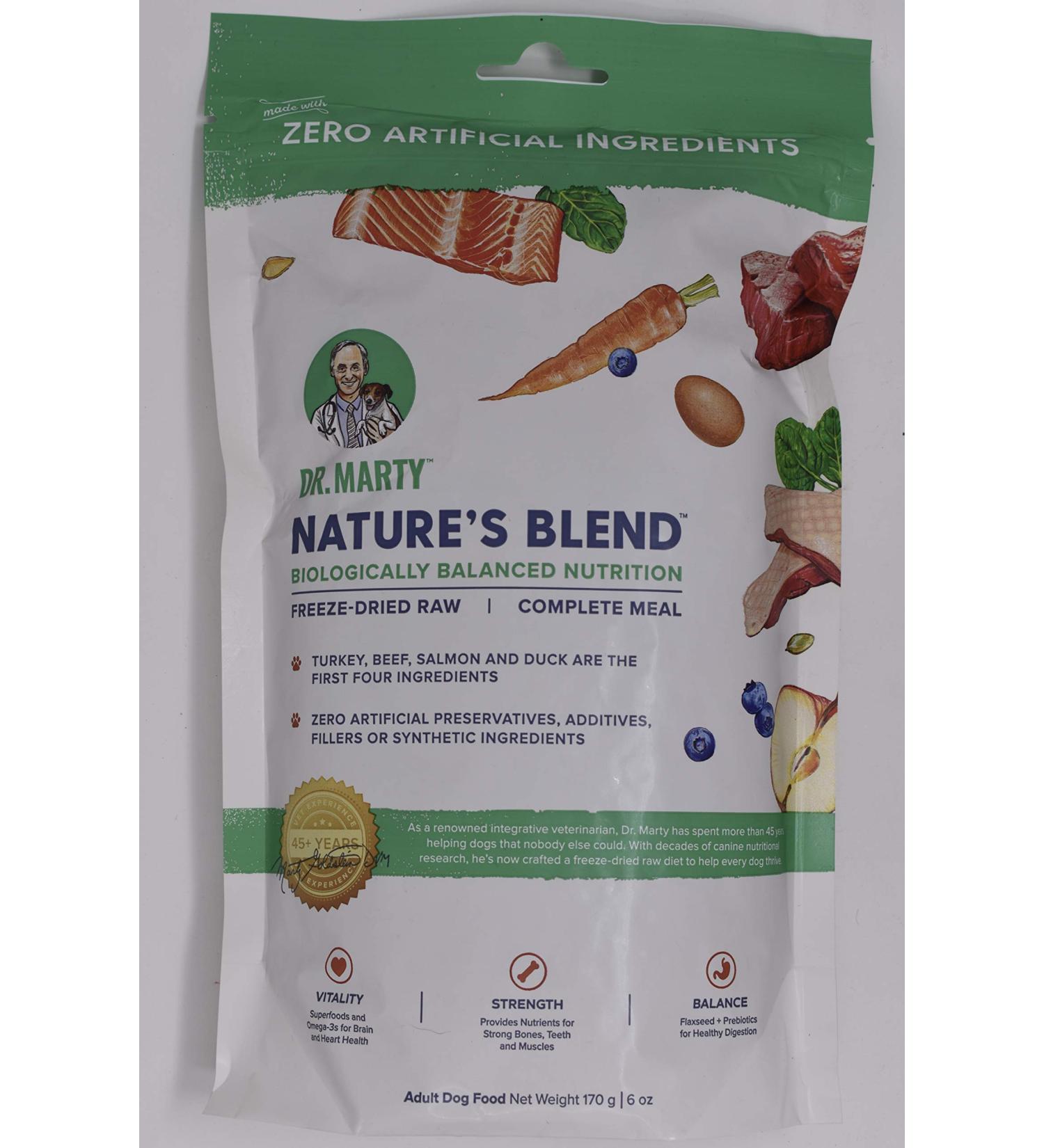 Dr. Marty Nature's Blend Freeze Dried Raw Dog Food 6 oz - Premium Nutrition for Dogs - Buy Online on GoSupps.com