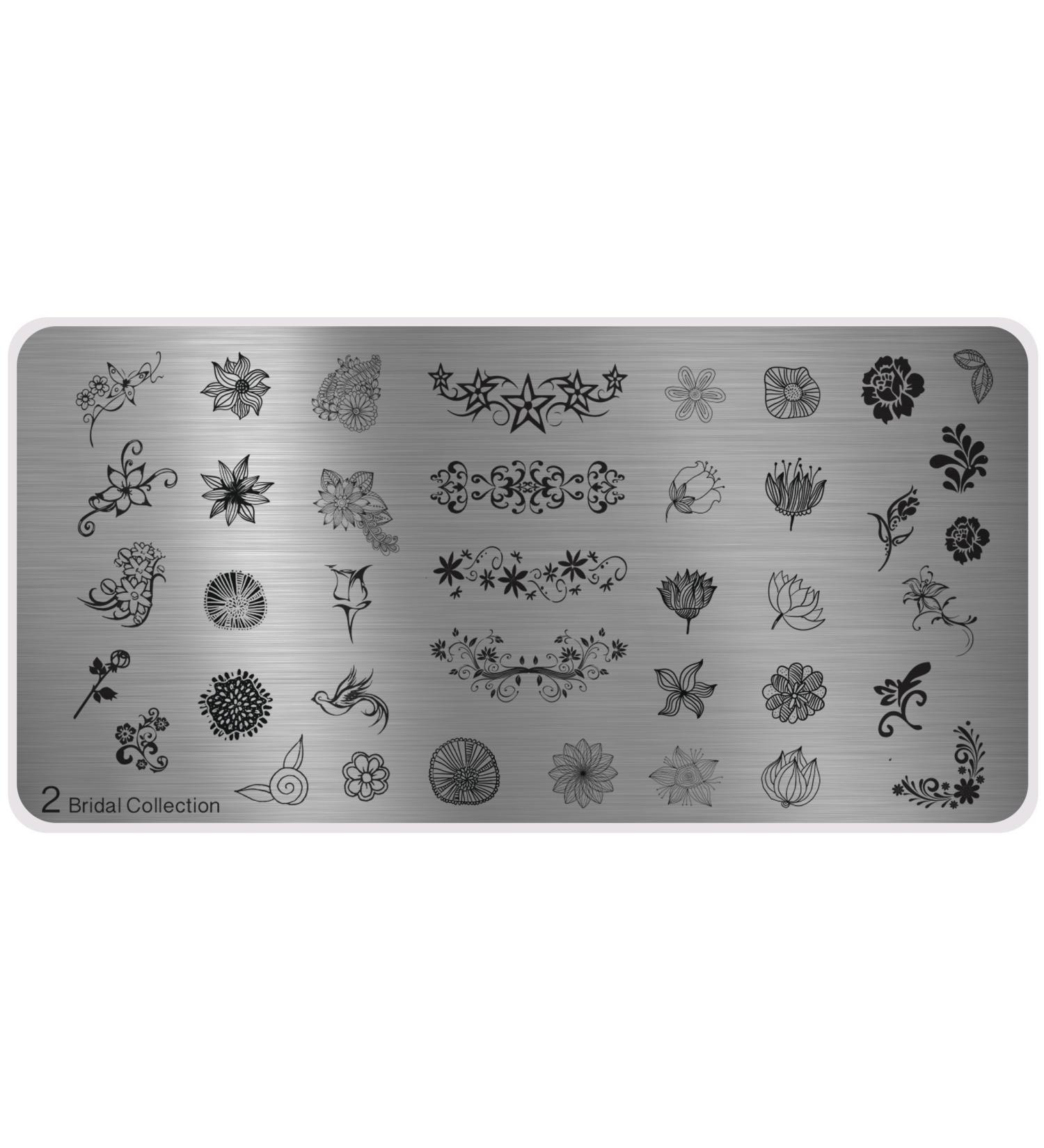 MoYou XL Bridal Plates Collection 2 - Nail Stamping Plates for Bridal Jewelry & Elegant Flower Designs - Buy Online on GoSupps.com