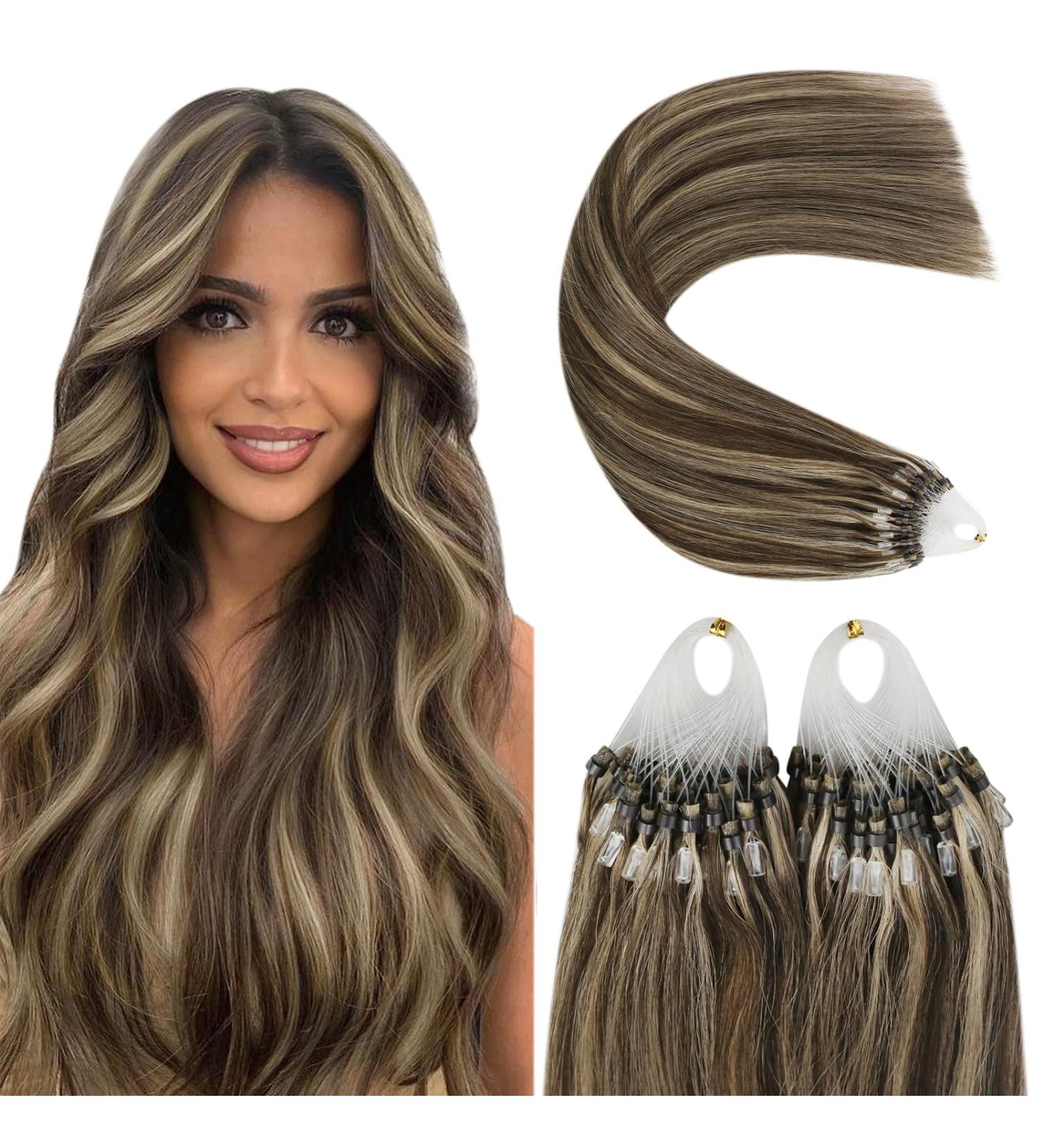 Youngsee Microring Extensions Real Hair 60cm - Brown to Blonde Loop Hair Extensions (P4/26 & P4/27) - 50g Quality Microring Hair Solutions - Buy Online on GoSupps.com
