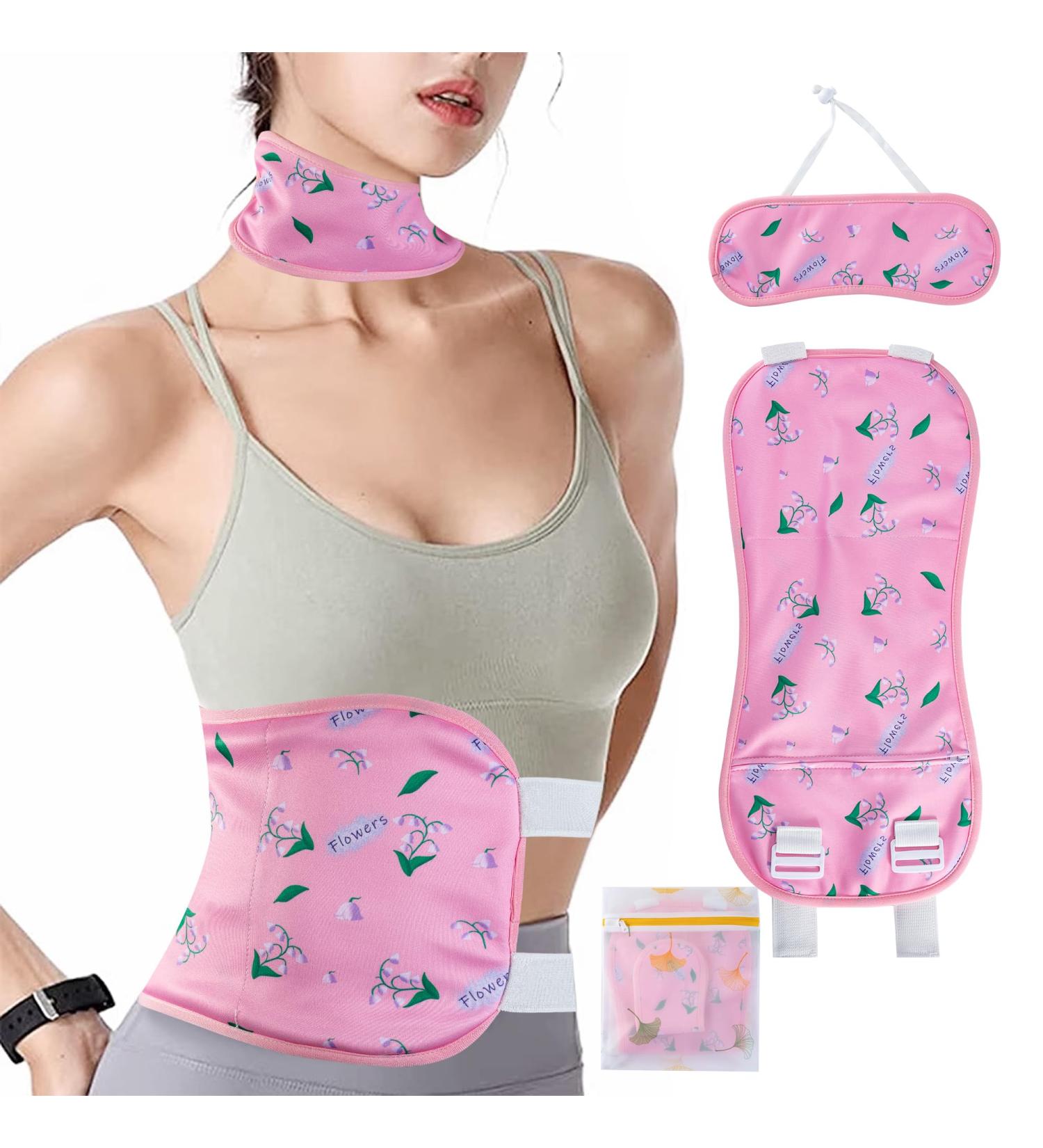 Buy SUNAI 2 Pcs Organic Castor Oil Pack Wraps for Waist & Neck - Reusable Detox for Liver Pink Cotton - Buy Online on GoSupps.com