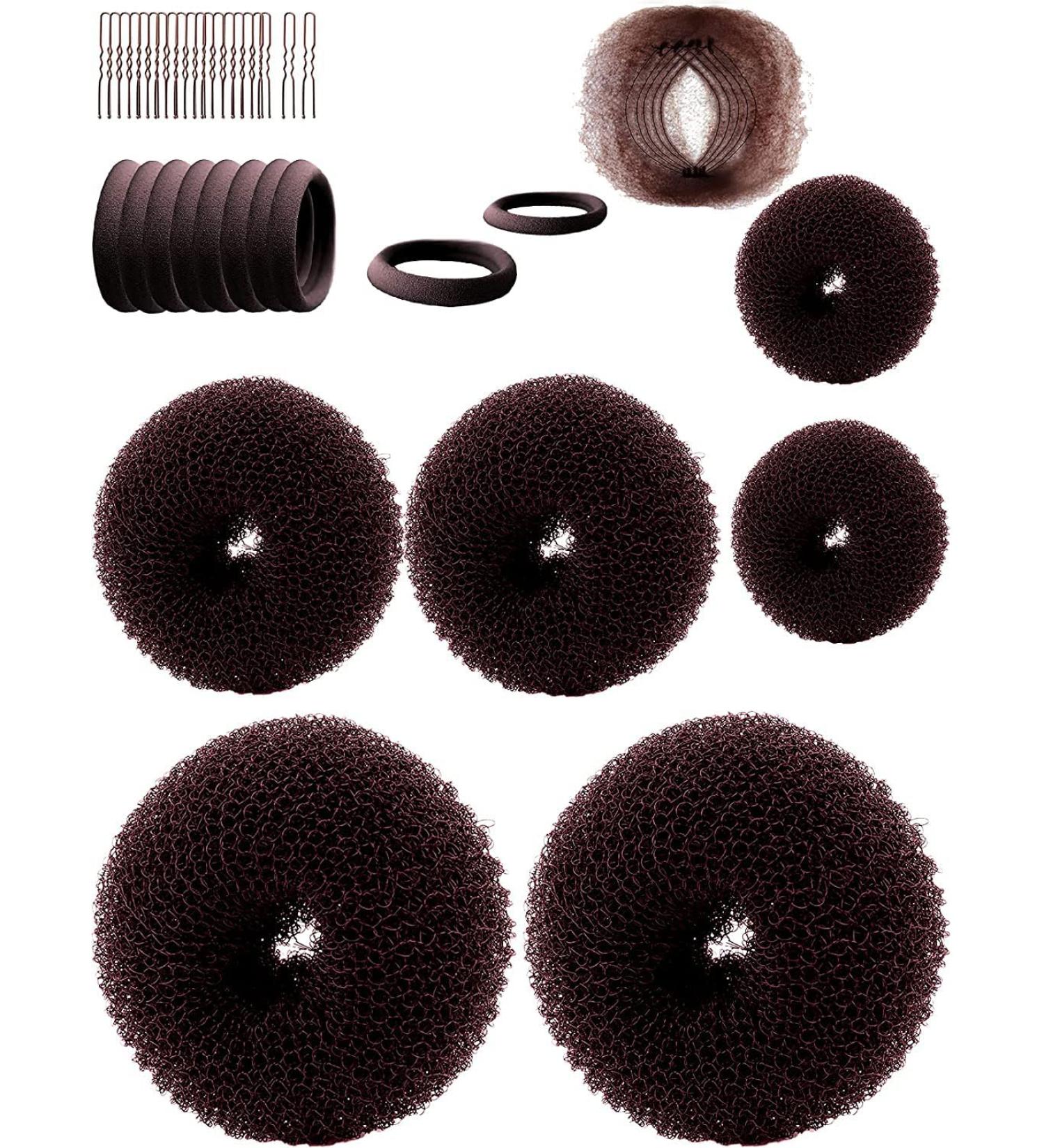 Hair Bun Maker Hair Doughnut Shaper( 2 Small  2 Medium  2 Large )Hair Doughnut Sock Bun For Girl (Brown) - Buy Online on GoSupps.com