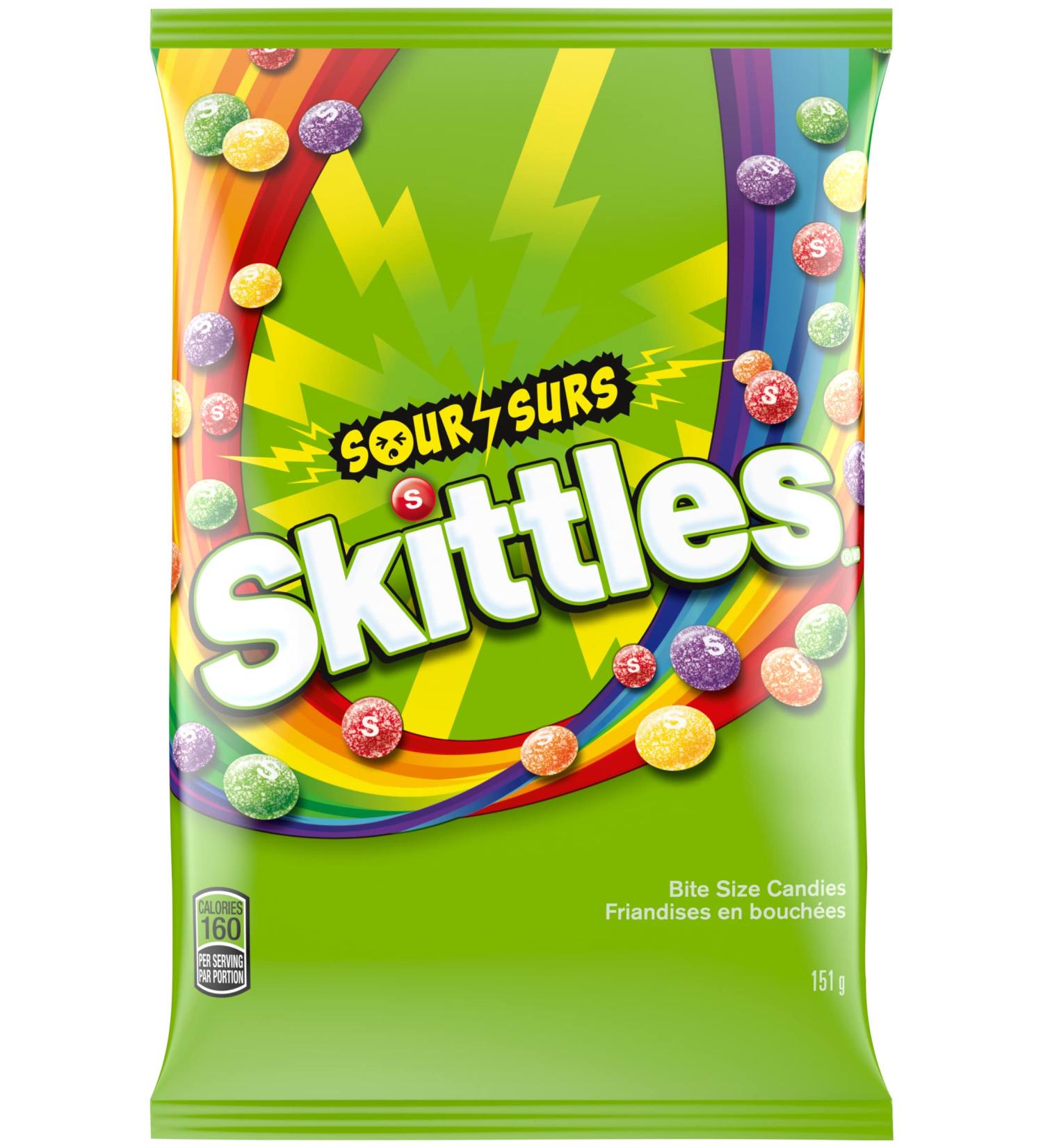 Skittles Sour Chewy Sour Candy Bag 12 Packs 151g Per Pack Bulk Box Sour 191 g (Pack of 12) - Buy Online on GoSupps.com
